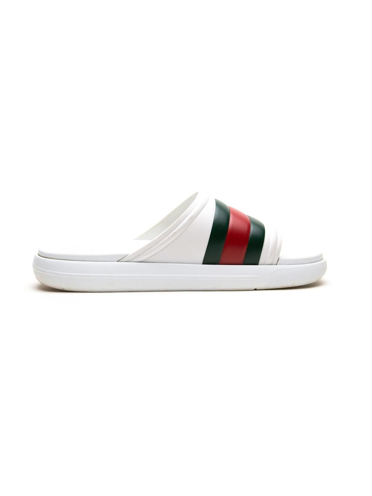 Gucci Gucci Web Rubber White Slide Sandals Size US 9 / EU 42 - 5 Thumbnail