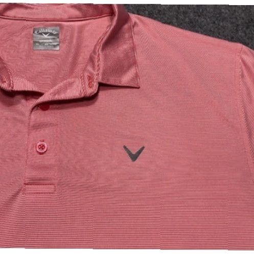 Callaway Callaway Polo Shirt Mens XL Pink Micro Stripe Opti-Dri Golf Performance Stretch Size US XL / EU 56 / 4 - 3 Thumbnail
