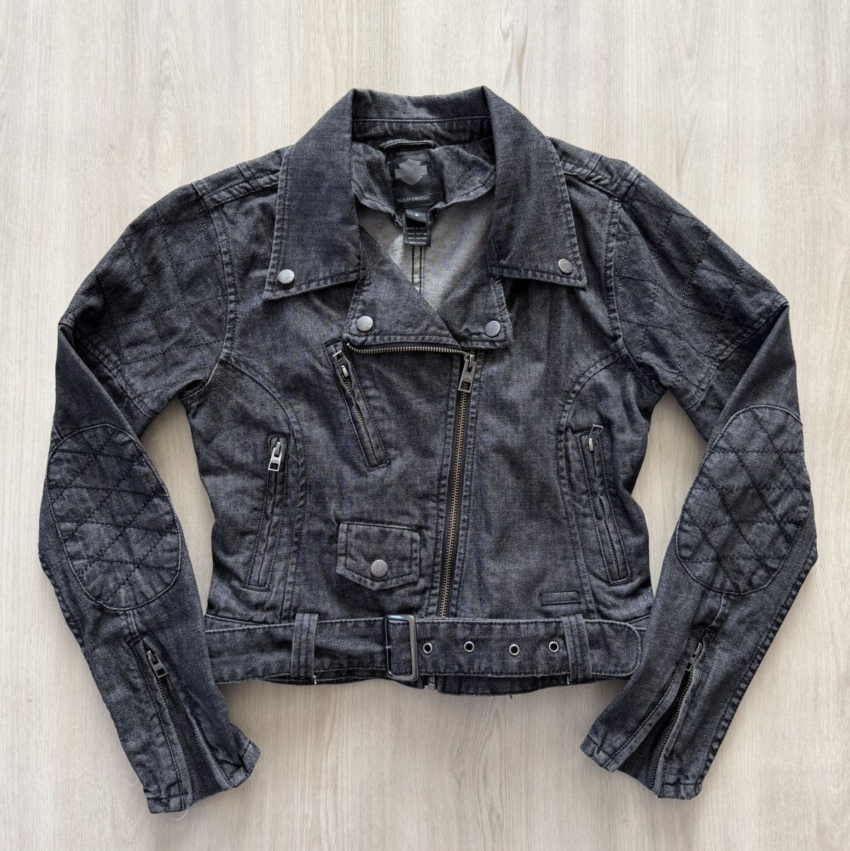Harley Davidson Harley Davidson Denim Moto Fitted Full Zip Sz S Size S / US 4 / IT 40 - 1 Thumbnail
