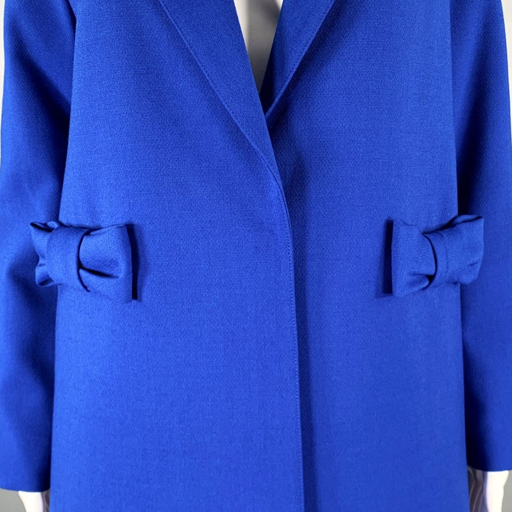 SMYTHE SMYTHE Size 4 Cobalt Blue Polyester Bows Single Snap Coat Women's Coat XS? Size S / US 4 / IT 40 - 2 Thumbnail