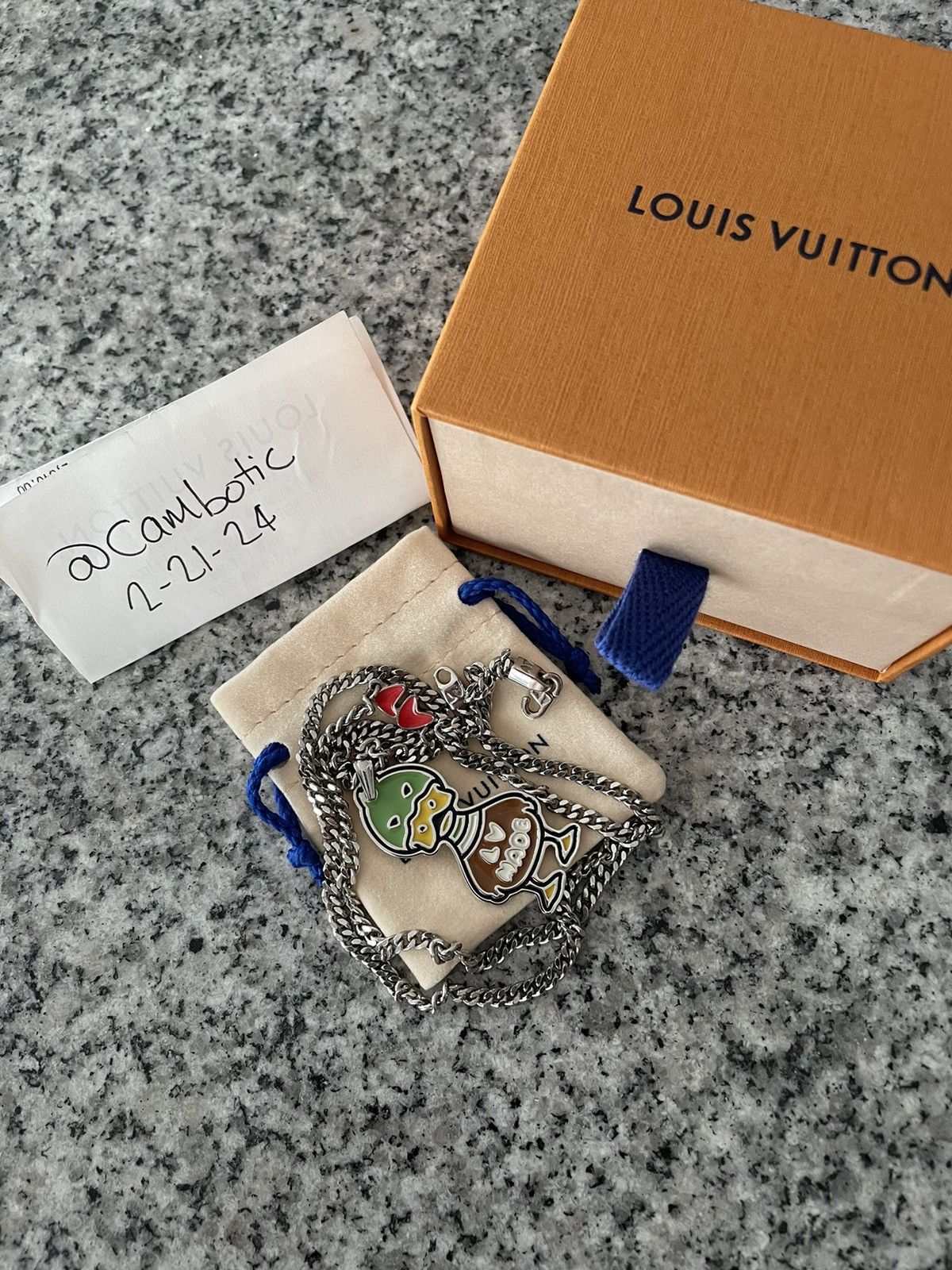 image of Louis Vuitton x Nigo Ss22 Duck Pendant in Silver, Men's