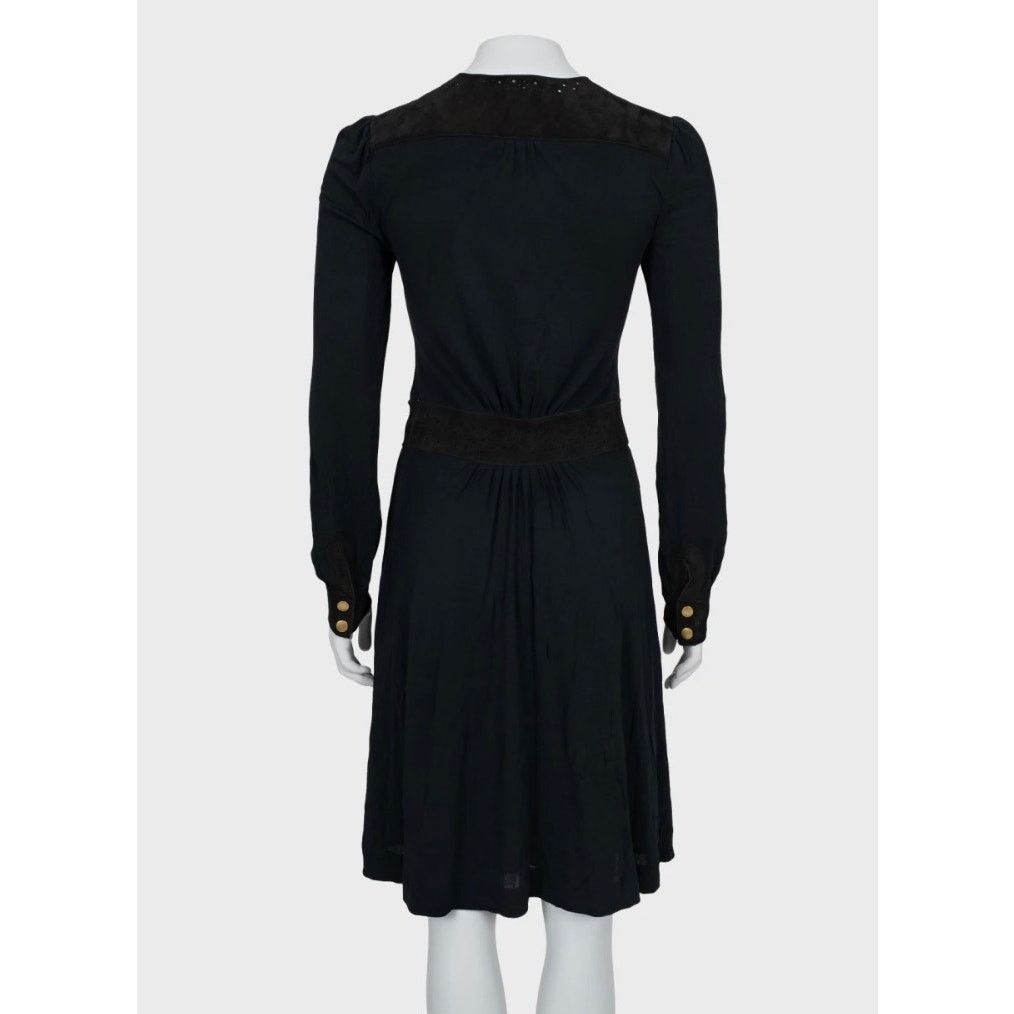 Gucci Gucci Blue Fitted Dress with Faux Leather Belt M Size M / US 6-8 / IT 42-44 - 3 Thumbnail