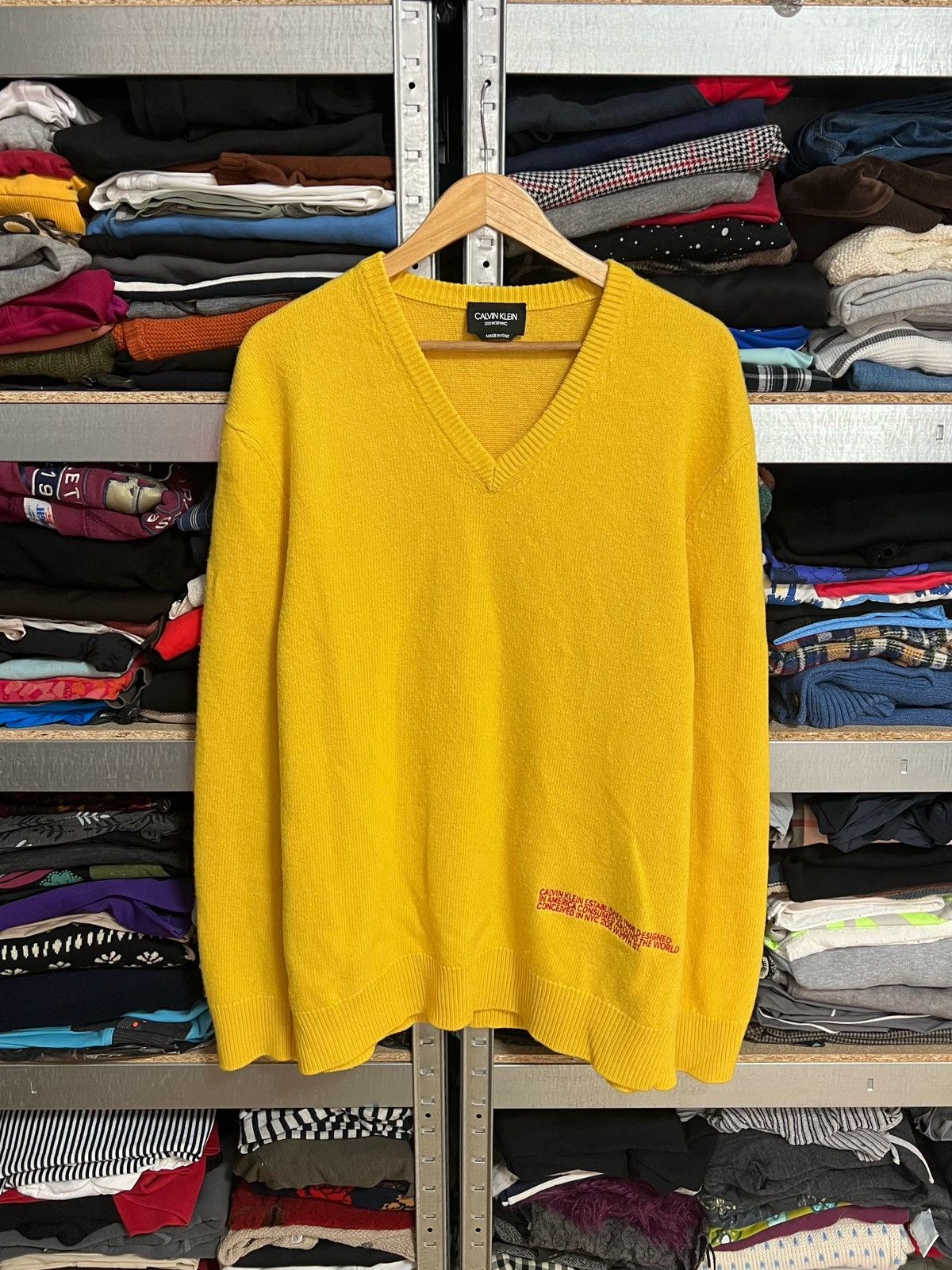 Calvin Klein 205W39NYC Raf Simons x Calvin Klein 205W39NYC V-Neck Wool Sweater Sz M Size US M / EU 48-50 / 2 - 1 Thumbnail