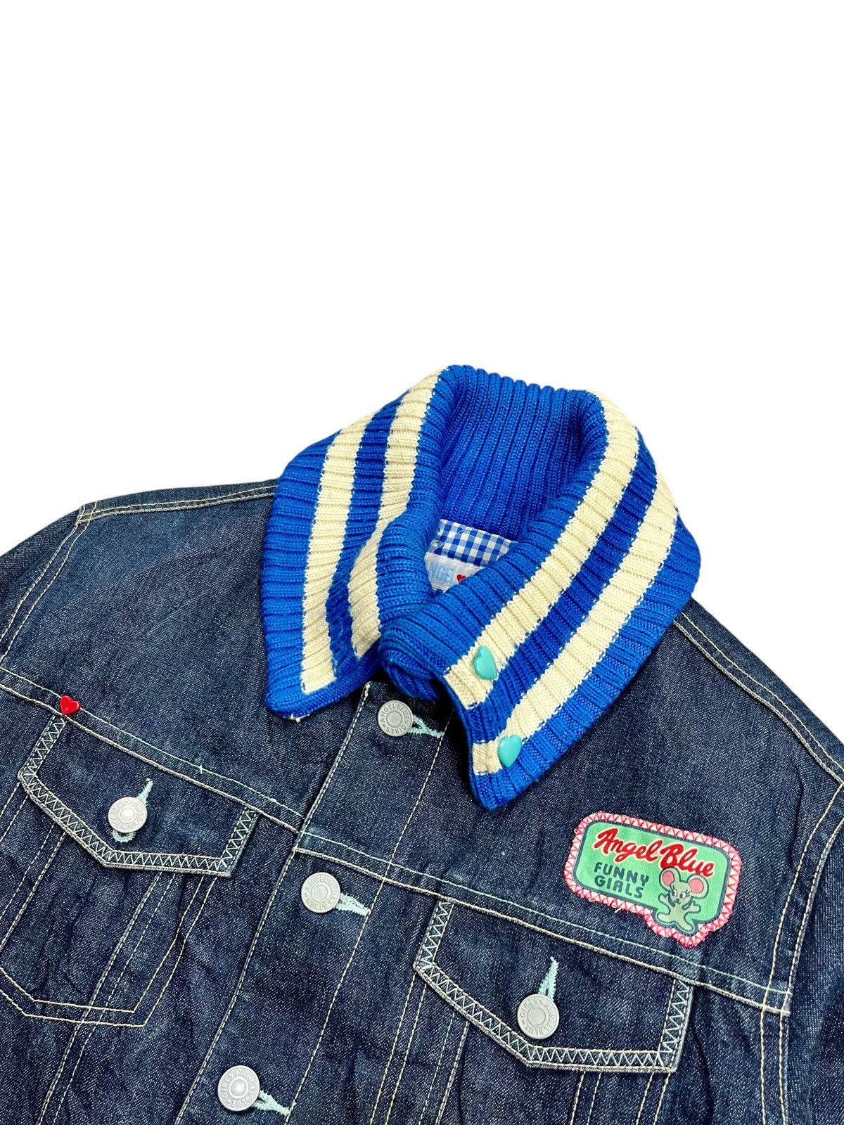 Angel Blue 2000s Angel Blue - Hybrid Knitted & Denim Jacket Size L / US 10 / IT 46 - 12 Thumbnail