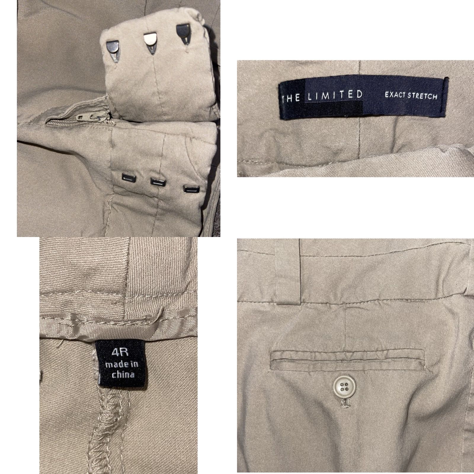 Vintage The Limited Dress Pants 4R Tan Khaki Bootcut Women’s Regular Size 4 29 Inseam Flat Front Stretch City 90s Preppy" Size 27" / US 4 / IT 40 - 8 Thumbnail