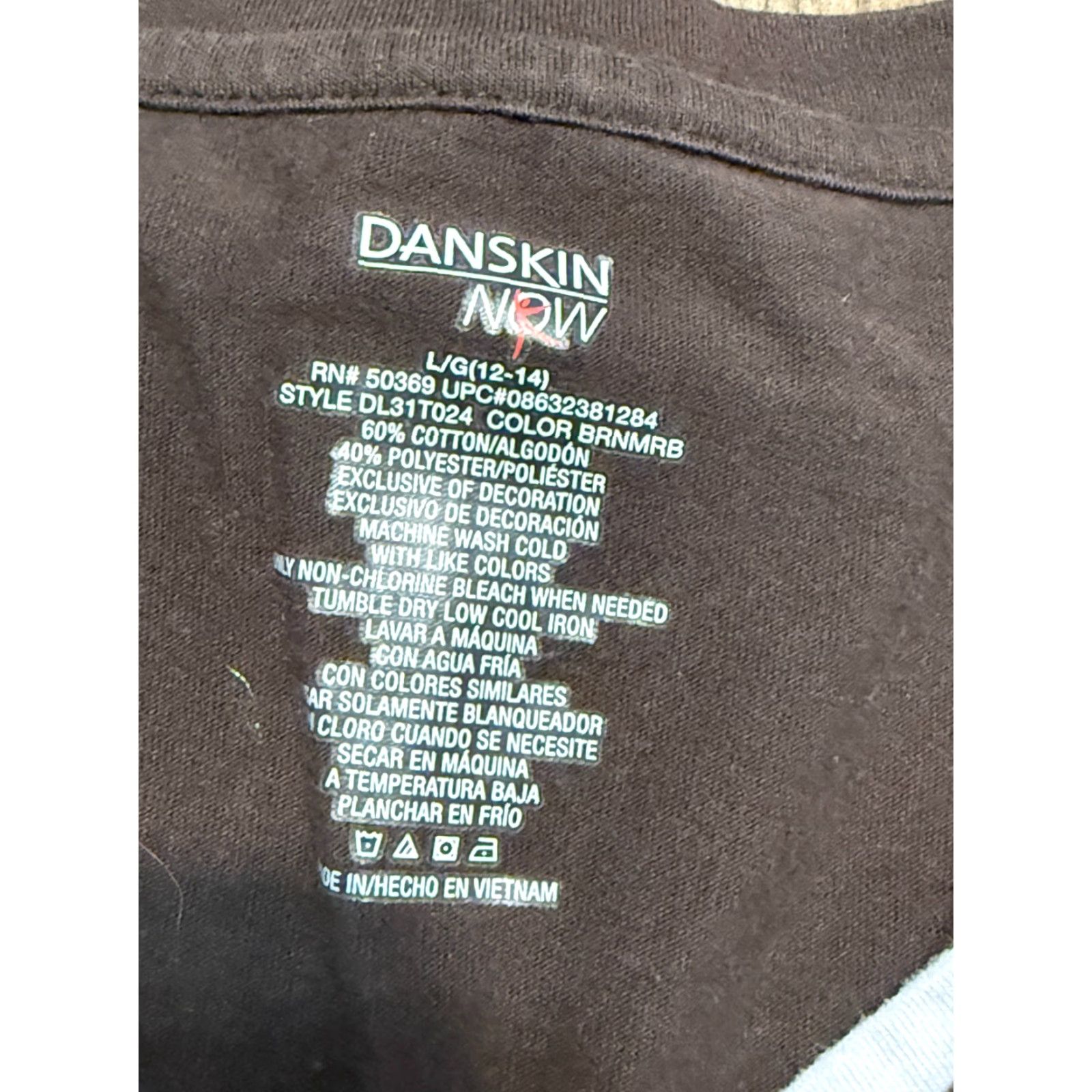 Vintage Danskin Shirts Women's Large Brown Short Sleeve V-Neck Lightweight Casual Size L / US 10 / IT 46 - 3 Thumbnail