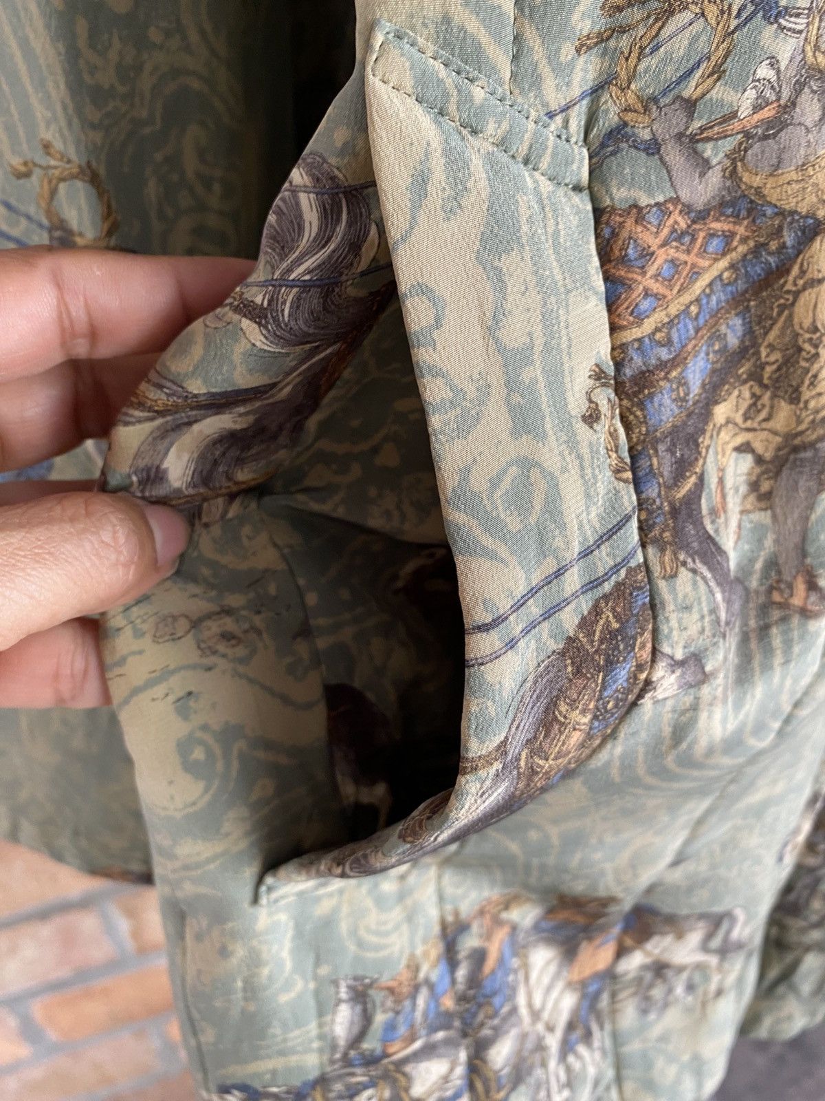 Burberry Burberrys Oversized Green Coat with Classic Print. Size ONE SIZE - 15 Thumbnail