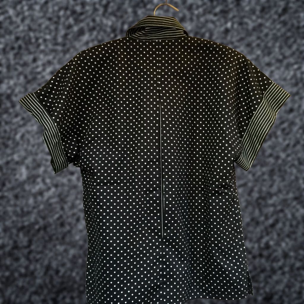 Vintage VINTAGE Pogia by S. Polimeni Womens Black White Polka Dot Shawl Collar Blouse 6 Size M / US 6-8 / IT 42-44 - 1 Thumbnail