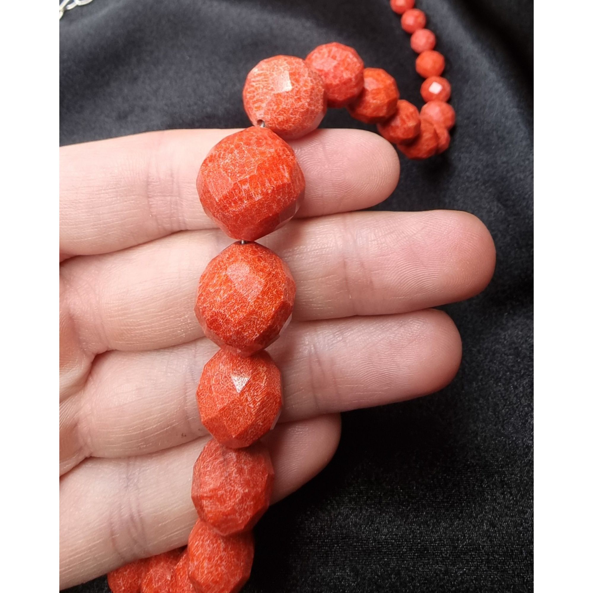 Vintage Jay King Real Coral Sterling Silver 925 Necklace With Gradua Size ONE SIZE - 5 Thumbnail