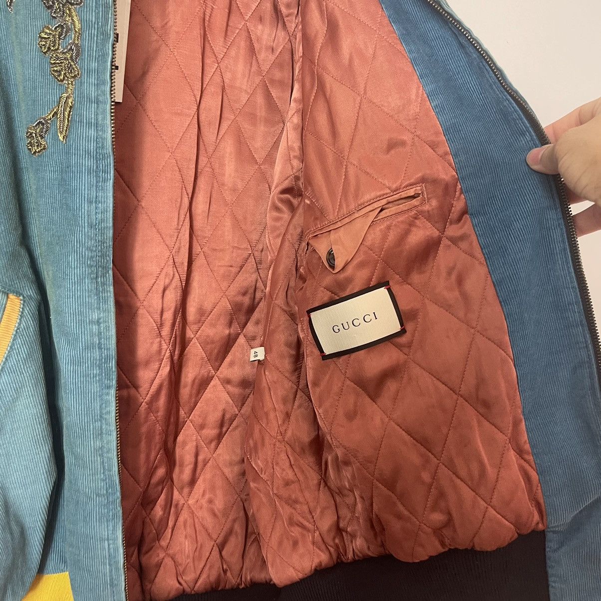Gucci GUCCI Dragon Embroidered Corduroy Bomber Jacket M Size US M / EU 48-50 / 2 - 5 Thumbnail