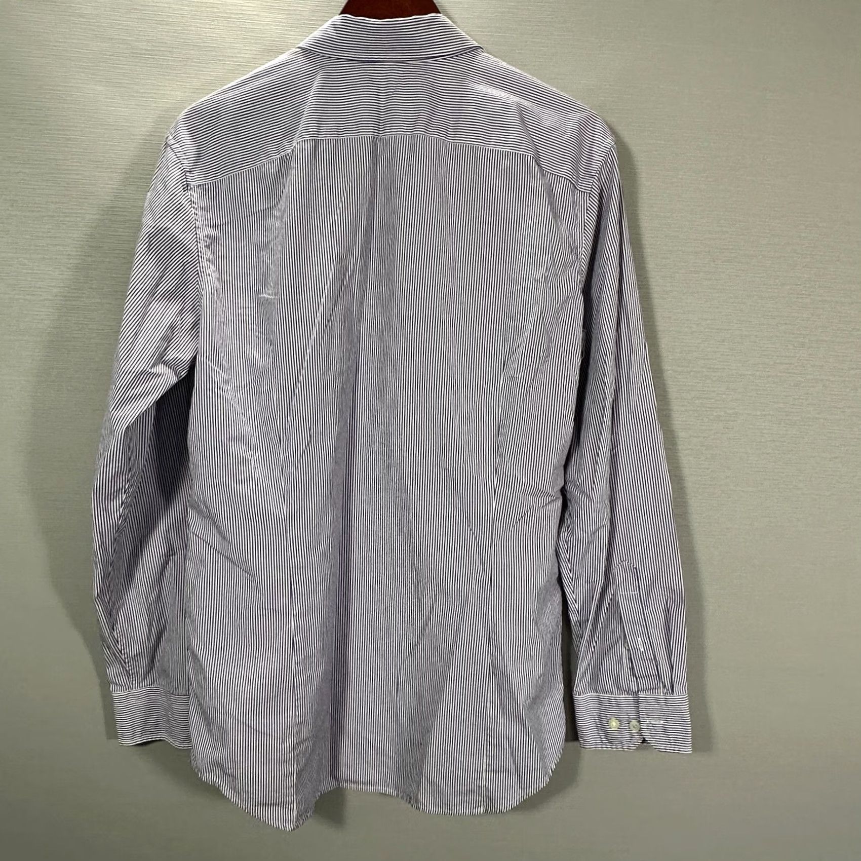 Banana Republic Banana Republic Shirt Mens L Grant Fit 120's Supima Cotton Purple Stripe Long Sleeve Button-Up Collared Size US L / EU 52-54 / 3 - 6 Thumbnail