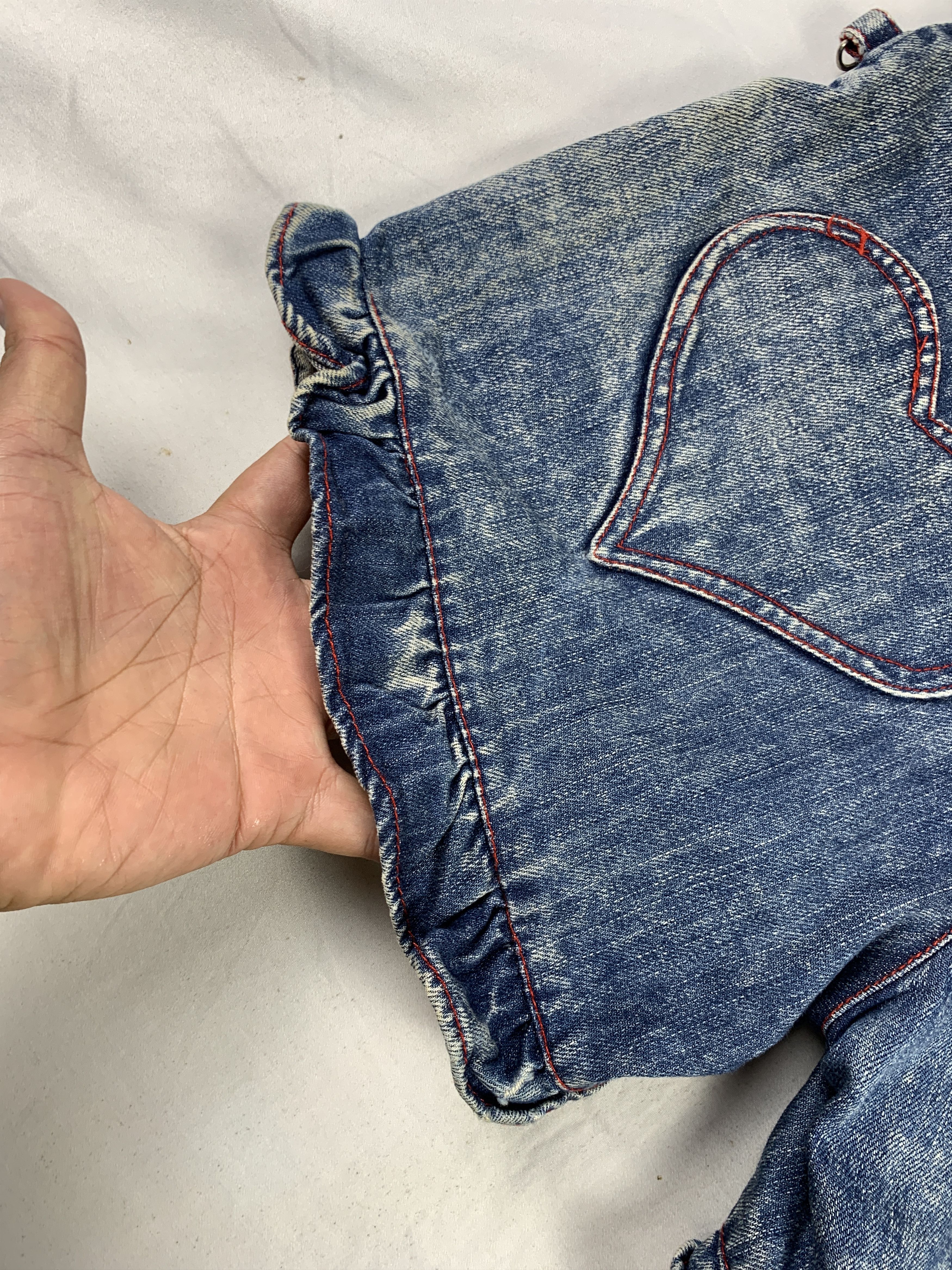 Super Lovers Super Lovers Japan Washed Blue Ruffle Shorts (31) Size 31" - 6 Thumbnail