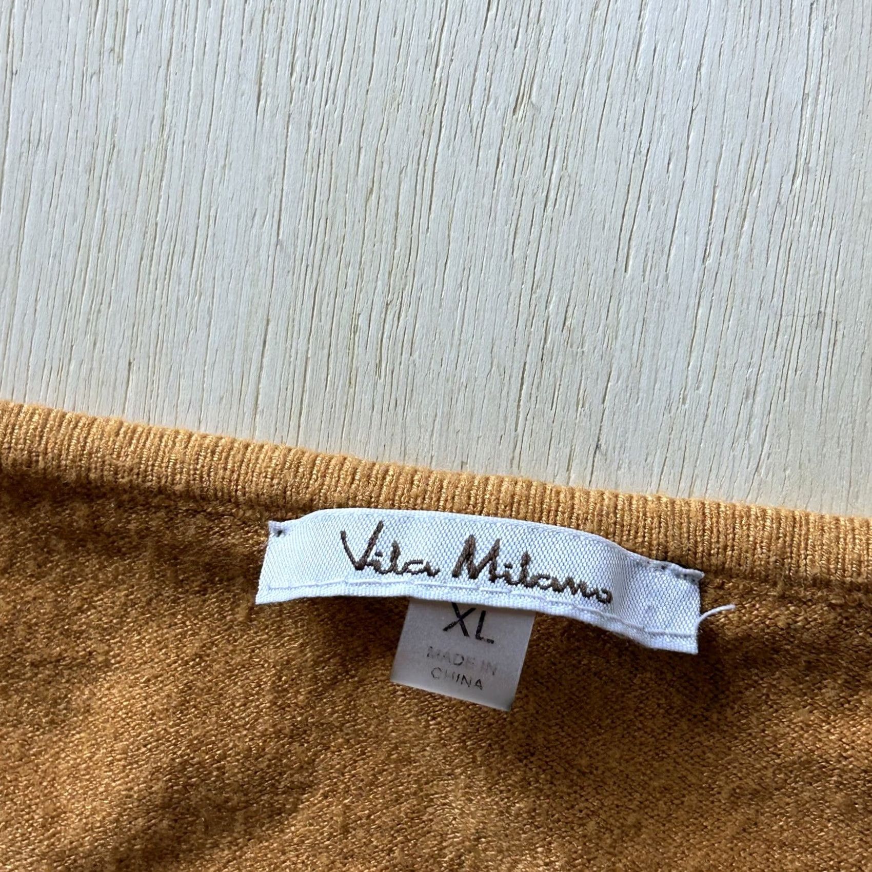Vintage Vita Milano Sweater Womens XL Brown Crew Neck Tight-Knit Lightweight Pullover Size XL / US 12-14 / IT 48-50 - 2 Thumbnail