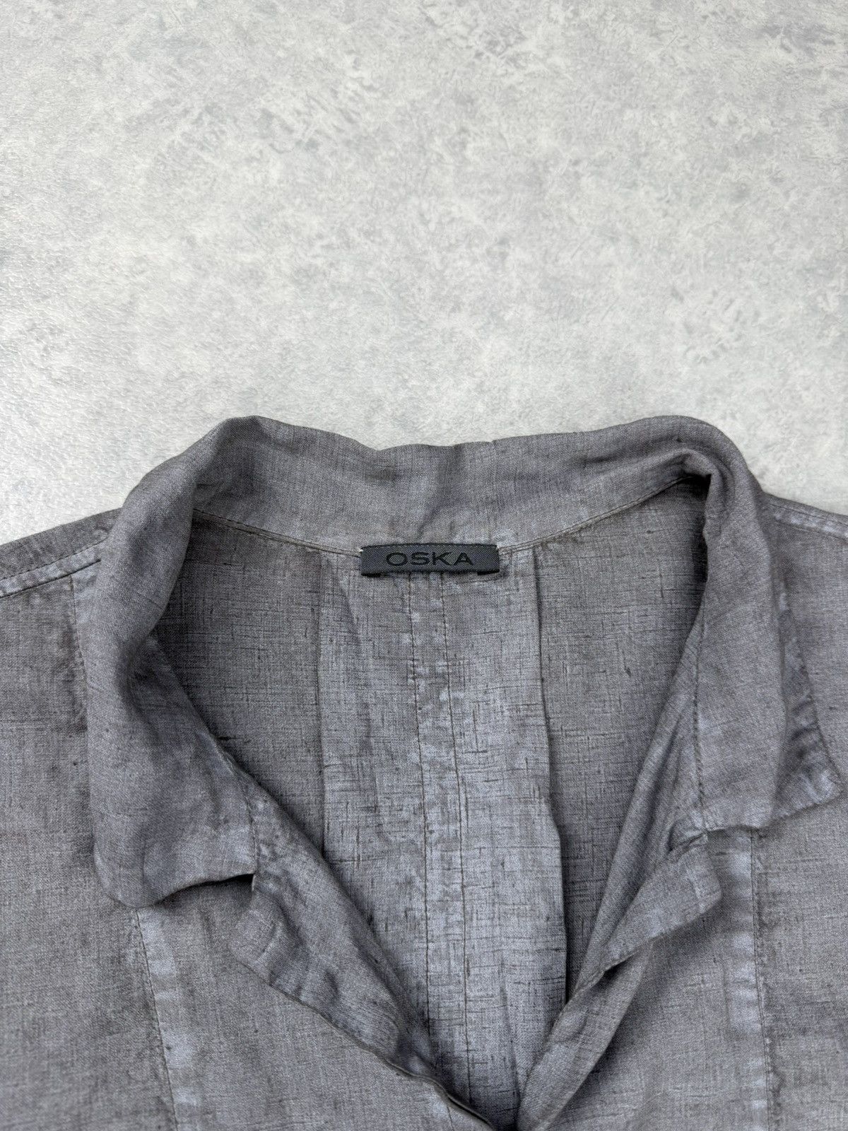 OSKA OSKA Gray Linen Shirt 3/4 Sleeve Relaxed Fit Size 3 Size L / US 10 / IT 46 - 5 Thumbnail