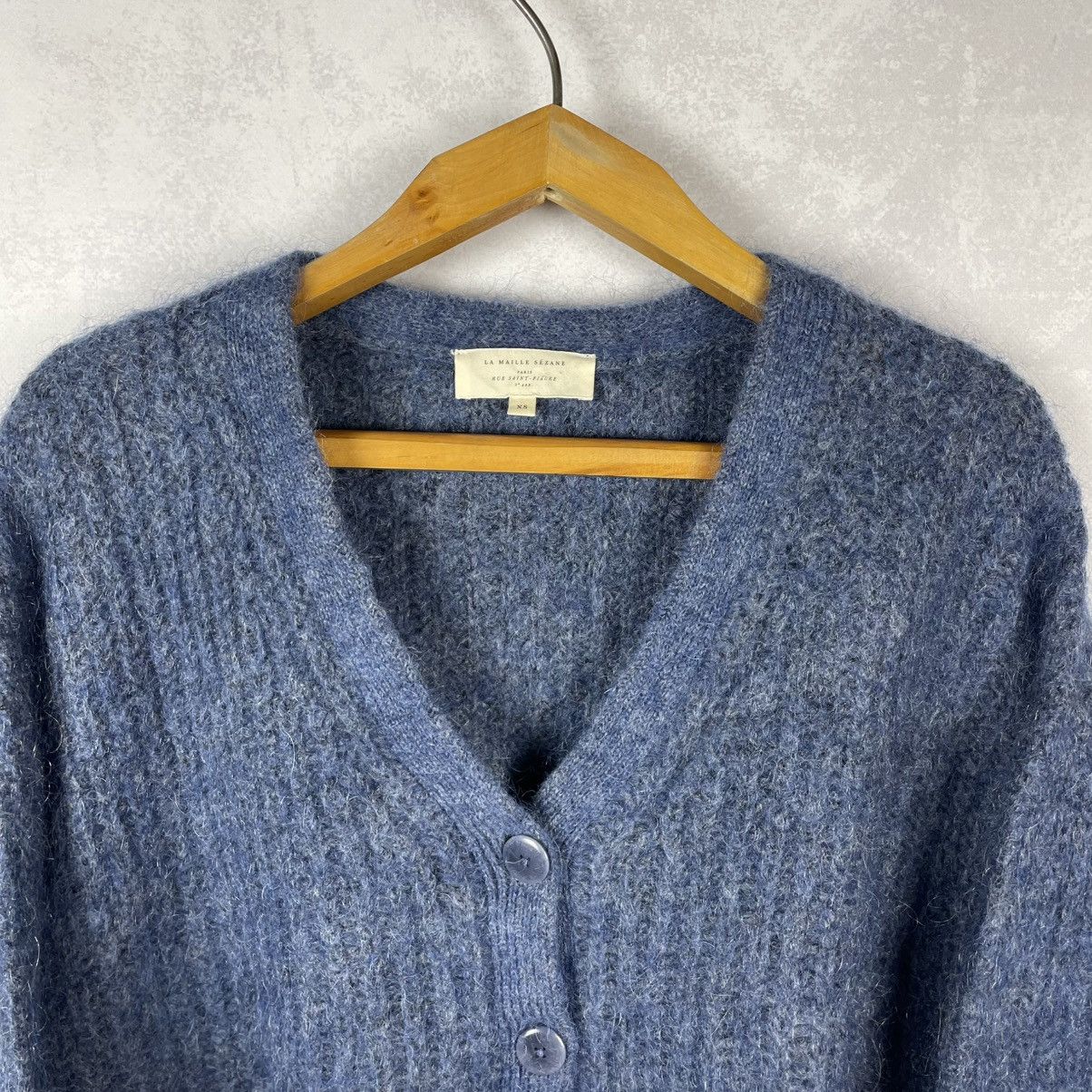 Sezane Sezane Kid Mohair Merino Wool Achille Cardigan Sweater Size XS / US 0-2 / IT 36-38 - 5 Thumbnail