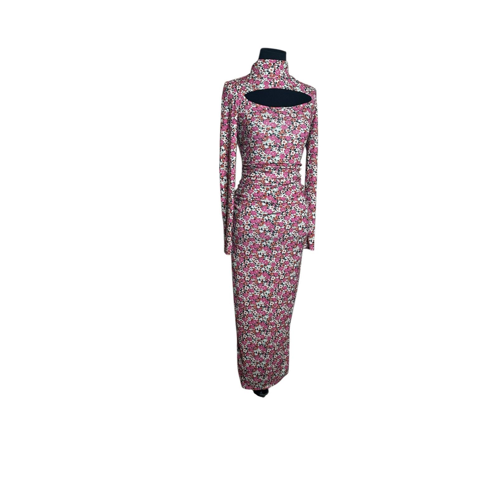 Zara Zara pink floral long sleeves maxi pencil dress size Small Size S / US 4 / IT 40 - 14 Thumbnail