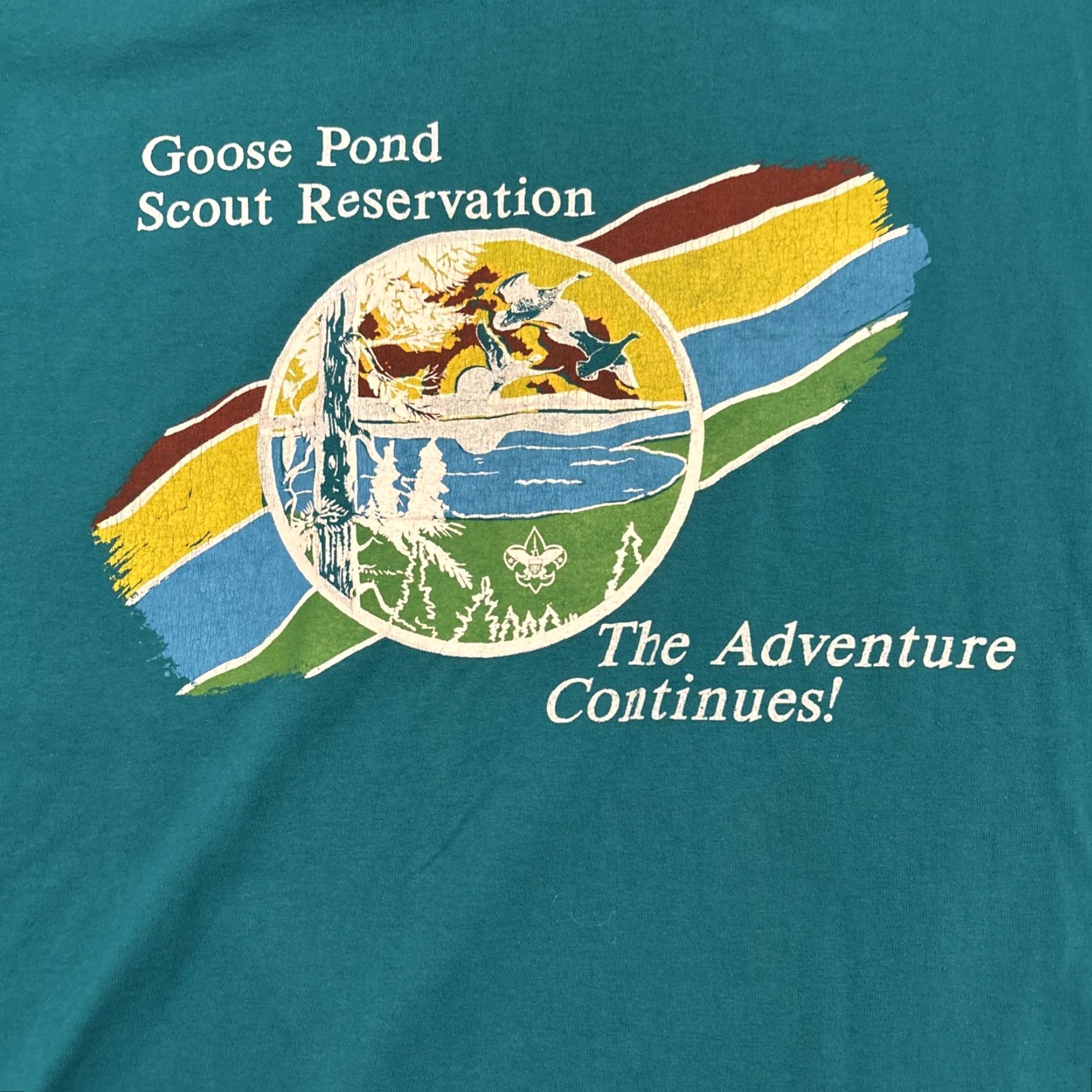 Hanes VINTAGE Hanes Goose Pond Scout Reservation T Shirt XL Teal Crew Neck Men Single Stitch BSA 90s-Event Size US XL / EU 56 / 4 - 2 Thumbnail