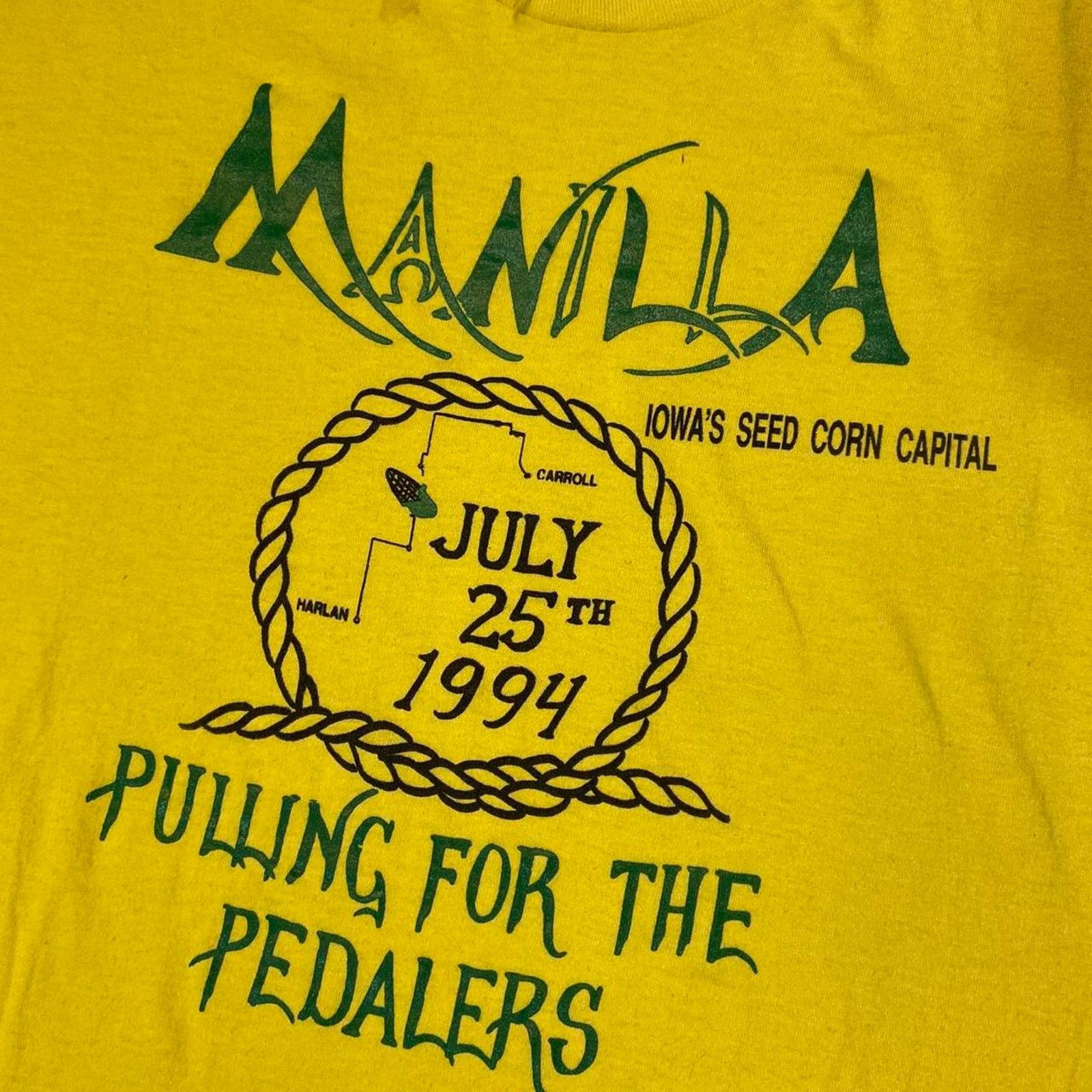 Fruit Of The Loom 90s yellow iowa farm tee Size US XL / EU 56 / 4 - 3 Thumbnail