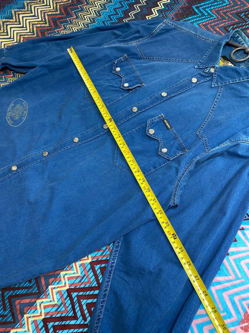 Harley Davidson × Vintage Vintage 90s Harley Davidson Denim Button Up Shirt Size US XL / EU 56 / 4 - 8 Thumbnail