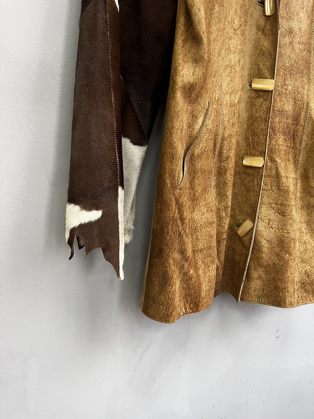 Japanese Brand × Le Grande Bleu (L.G.B.) SALE✅✅LEATHER COAT cow vintage leather made in italy 90's Size S / US 4 / IT 40 - 4 Thumbnail