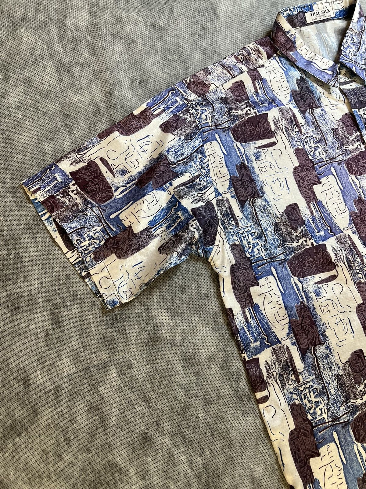 Other 90s Vintage Crazy Abstract Thai Silk Shirt Size US L / EU 52-54 / 3 - 3 Thumbnail