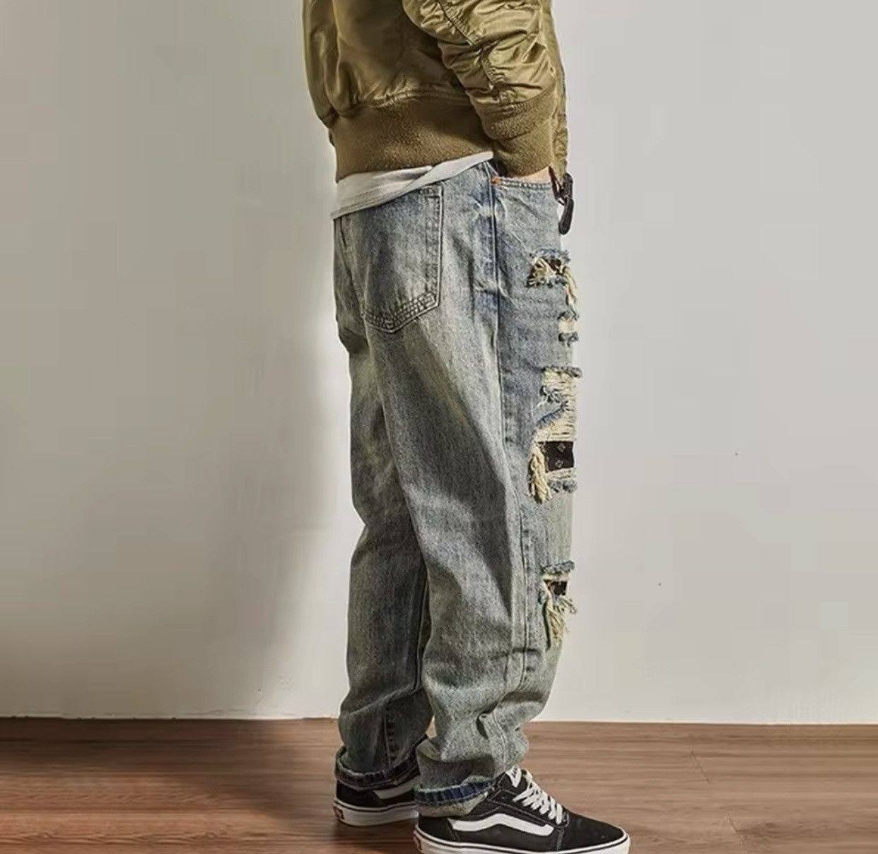 Denime × Vintage Mens Jeans Ripped Casual Pants Size US 32 / EU 48 - 5 Thumbnail
