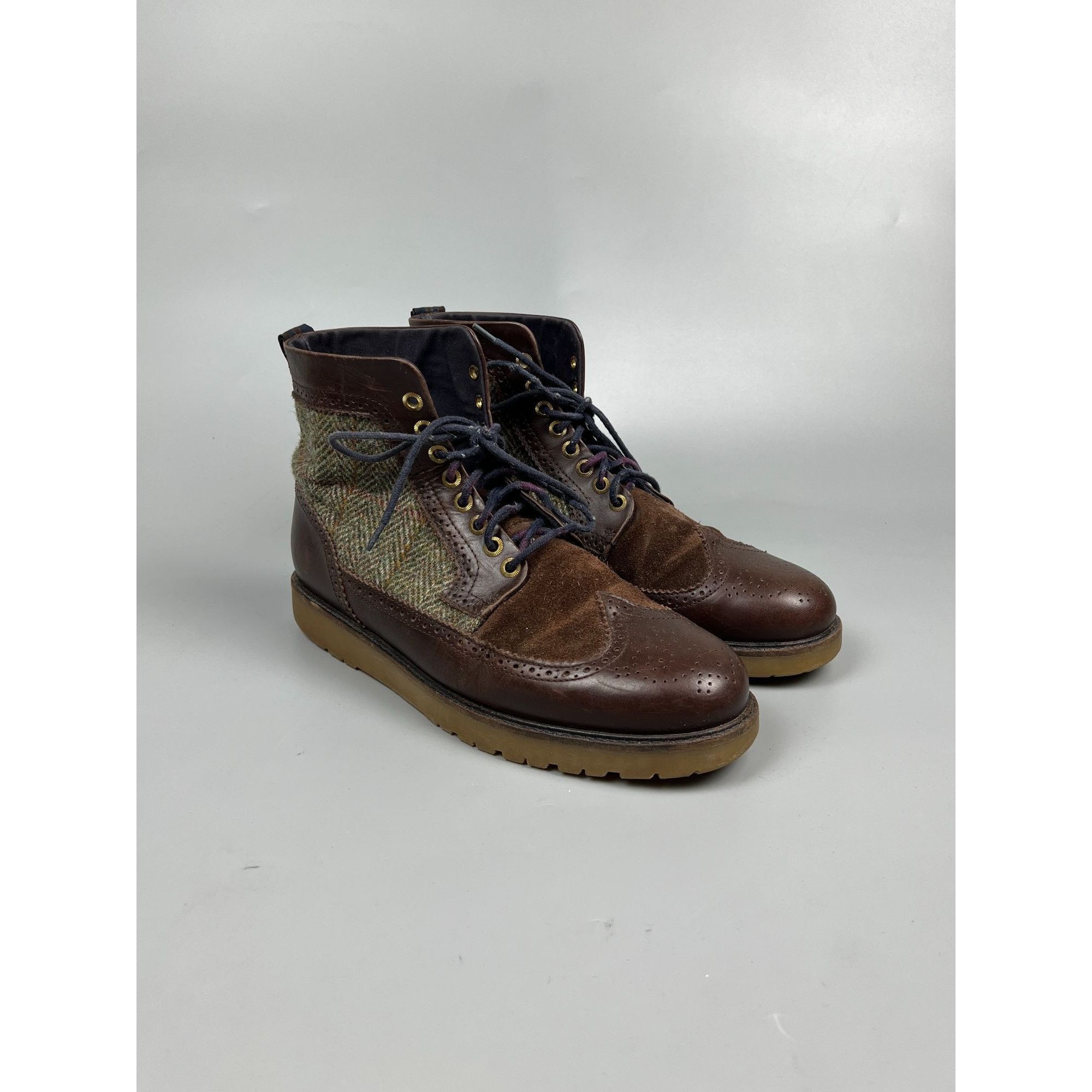 Fred Perry Harris Tweed for Fred Perry Suede Leather Boots (Y1026) Size US 10 / EU 43 - 3 Thumbnail