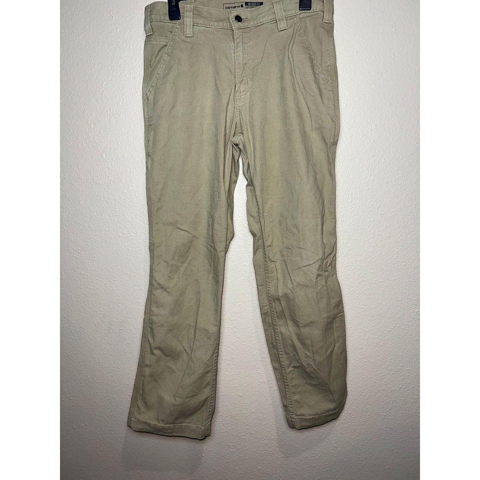 Carhartt 👖 Carhartt Men Relaxed Fit Khaki Cotton Canvas Pants 32x30 Size US 32 / EU 48 - 1 Thumbnail