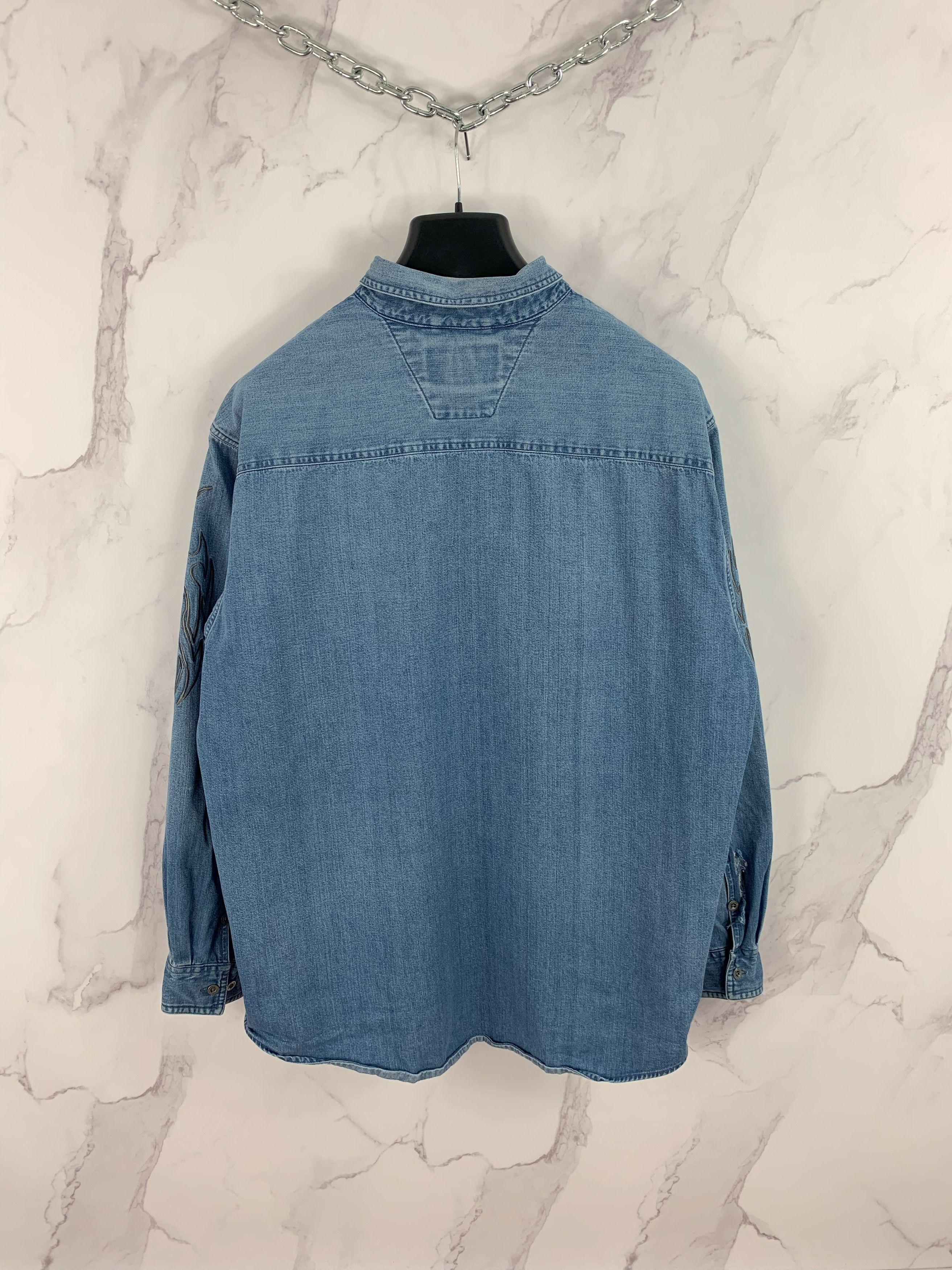 Harley Davidson Vintage Harley Davidson Denim Button Shirt Size 2XL Size US XXL / EU 58 / 5 - 4 Thumbnail