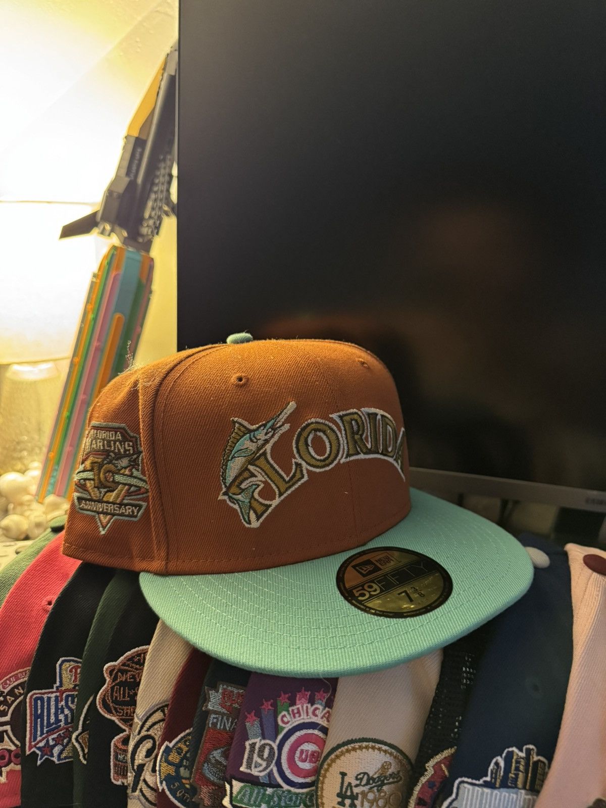 Hat Club Hat Club / Orange Florida Marlins Fitted Size ONE SIZE - 1 Thumbnail