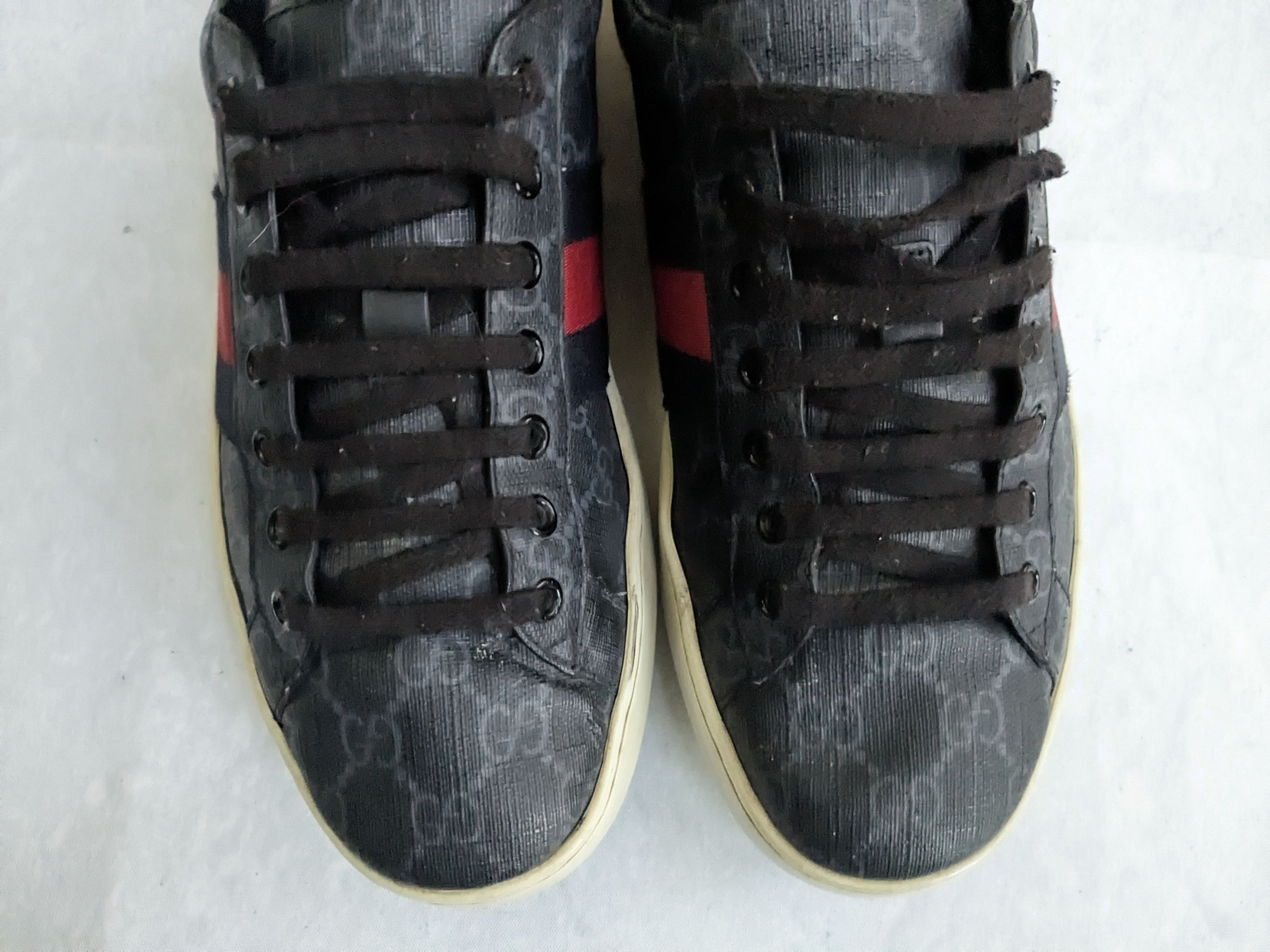 Gucci Gucci Ace GG Monogram Sneakers Black 9 Logo Size US 9 / EU 42 - 3 Thumbnail