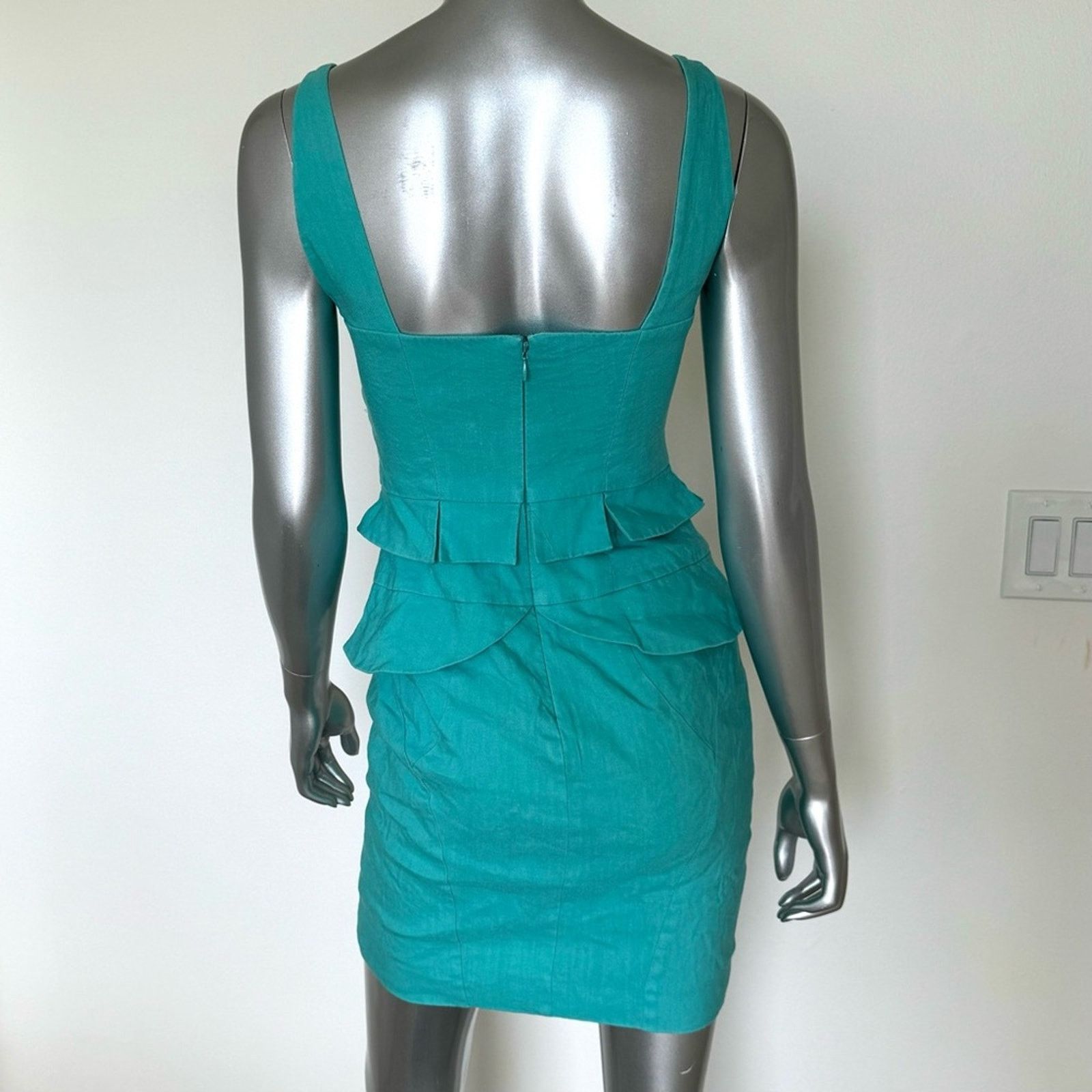 Nicole Miller NICOLE MILLER Artelier Turquoise Dress, Size 2 Size XS / US 0-2 / IT 36-38 - 3 Thumbnail