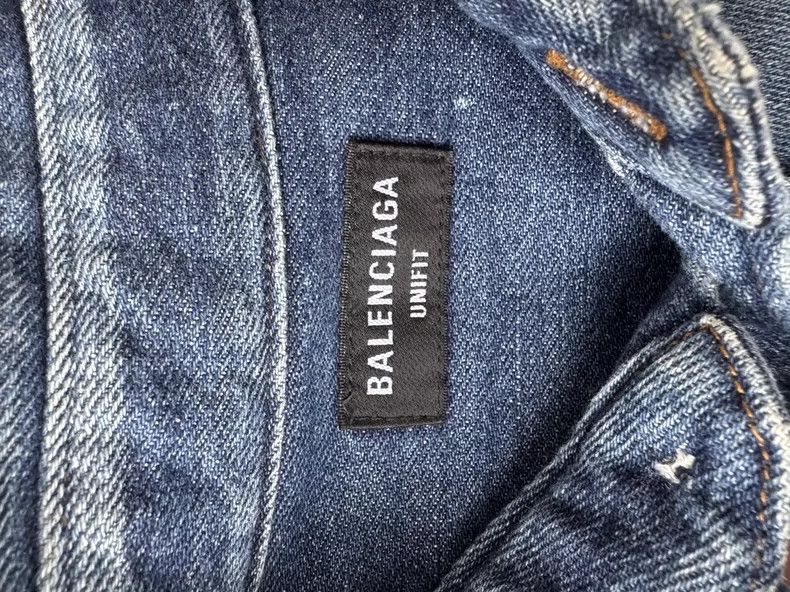 Balenciaga Balenciaga Pocket Logo Embroidered Deep Blue Denim Short S Size US S / EU 44-46 / 1 - 4 Thumbnail