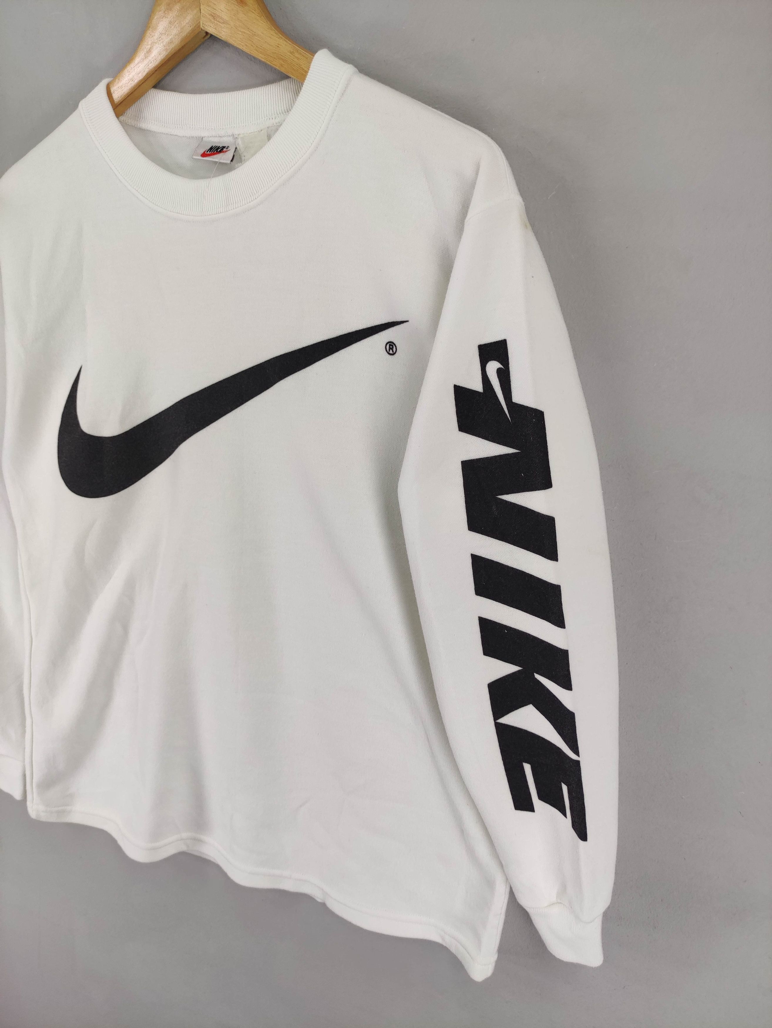 Nike Vintage 90s Nike Sweatshirt Big Swoosh Size US L / EU 52-54 / 3 - 2 Thumbnail