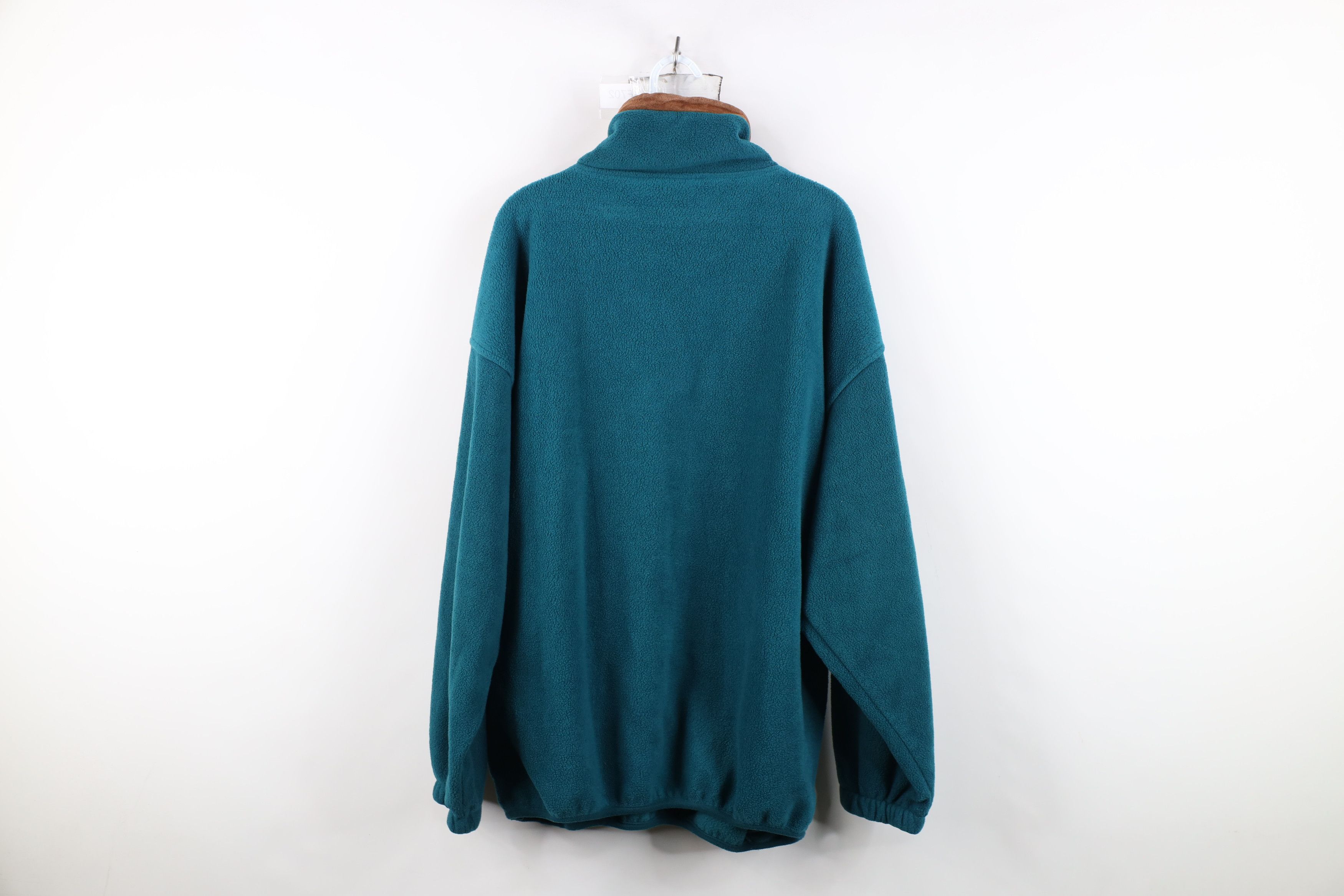 Vintage Vintage 90s Streetwear Half Zip Fleece Pullover Sweater Teal Size US L / EU 52-54 / 3 - 11 Thumbnail