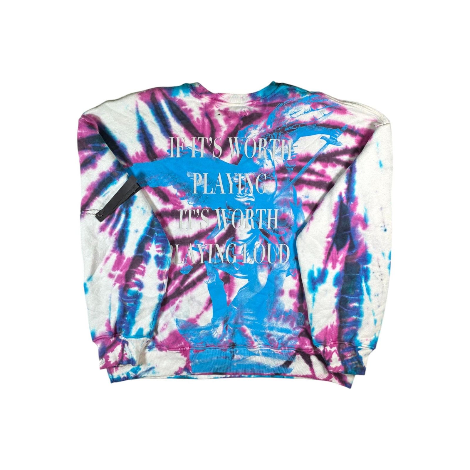 Amiri Amiri Skull Distressed Purple & Blue Tie Dye Crewneck Size US XL / EU 56 / 4 - 2 Thumbnail