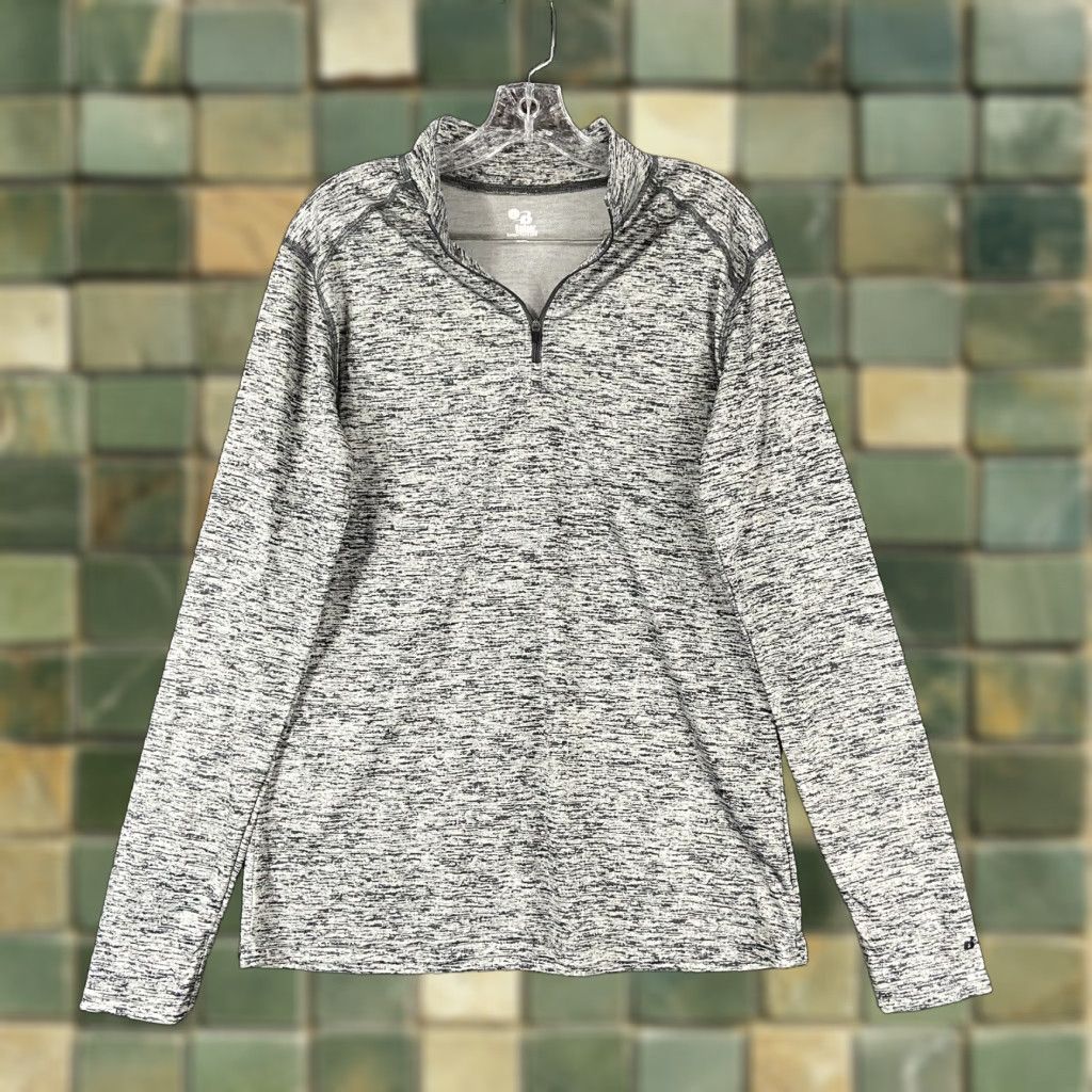 Vintage BADGER SPORT Long Sleeve 1/2 Zip Workout Top Gray Heather Women’s L - Activewear, Women, Size L Size L / US 10 / IT 46 - 1 Thumbnail