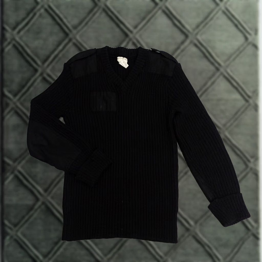 Vintage VTG Brigade Quarter Masters Sweater Adult 42 in Black Wool Size US XL / EU 56 / 4 - 1 Thumbnail