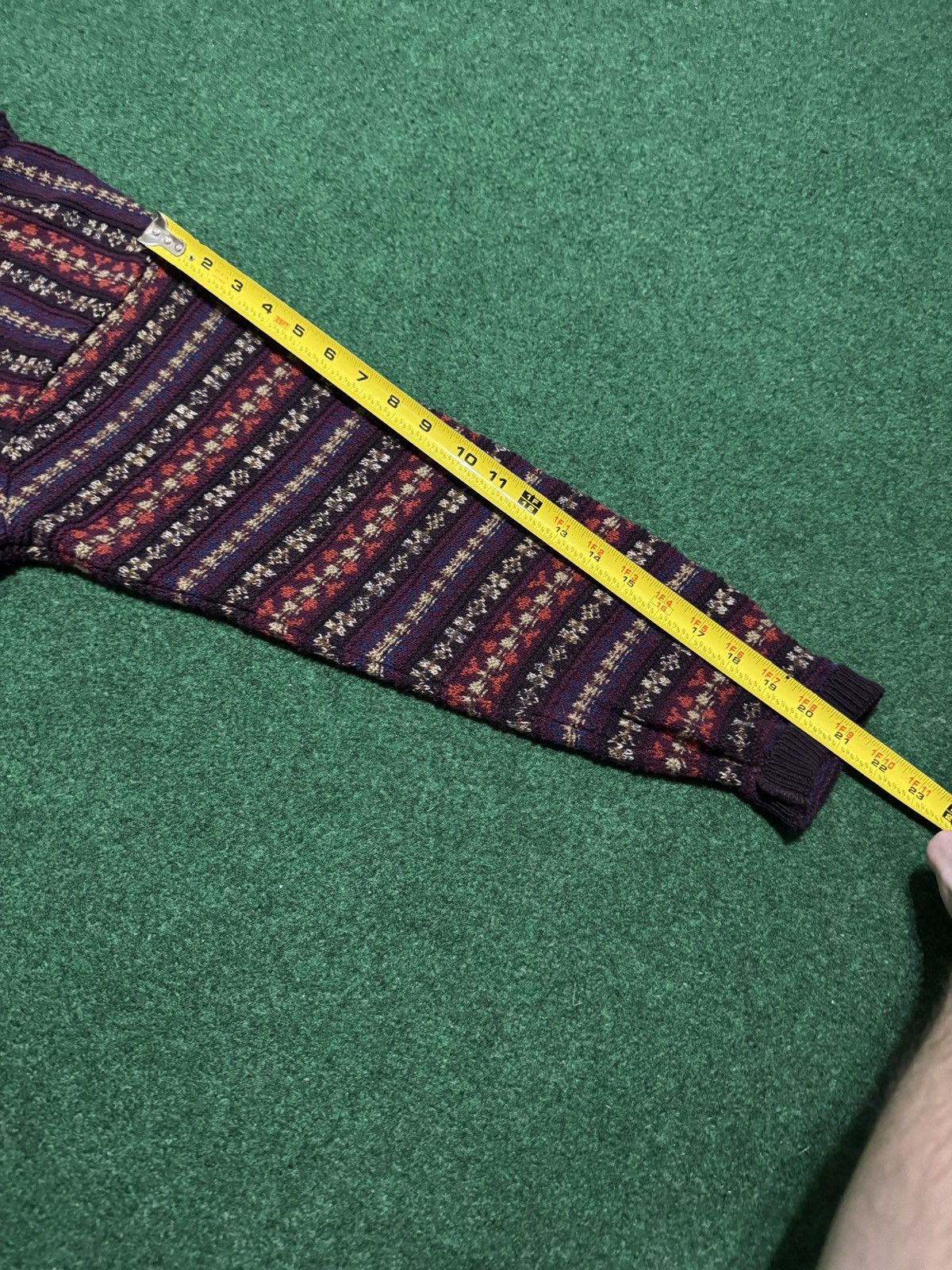 L.L. Bean Vintge LL Bean V Neck Fair Isle Cotton Linen M Knit Sweater Size M / US 6-8 / IT 42-44 - 7 Thumbnail