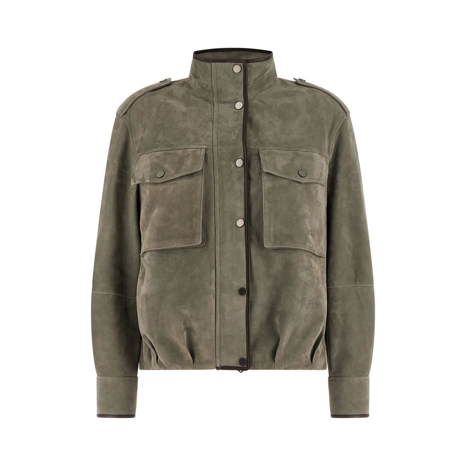 Brunello Cucinelli BRUNELLO CUCINELLI $11700 Khaki Suede Jacket New & Authentic Size XS / US 0-2 / IT 36-38 - 1 Thumbnail