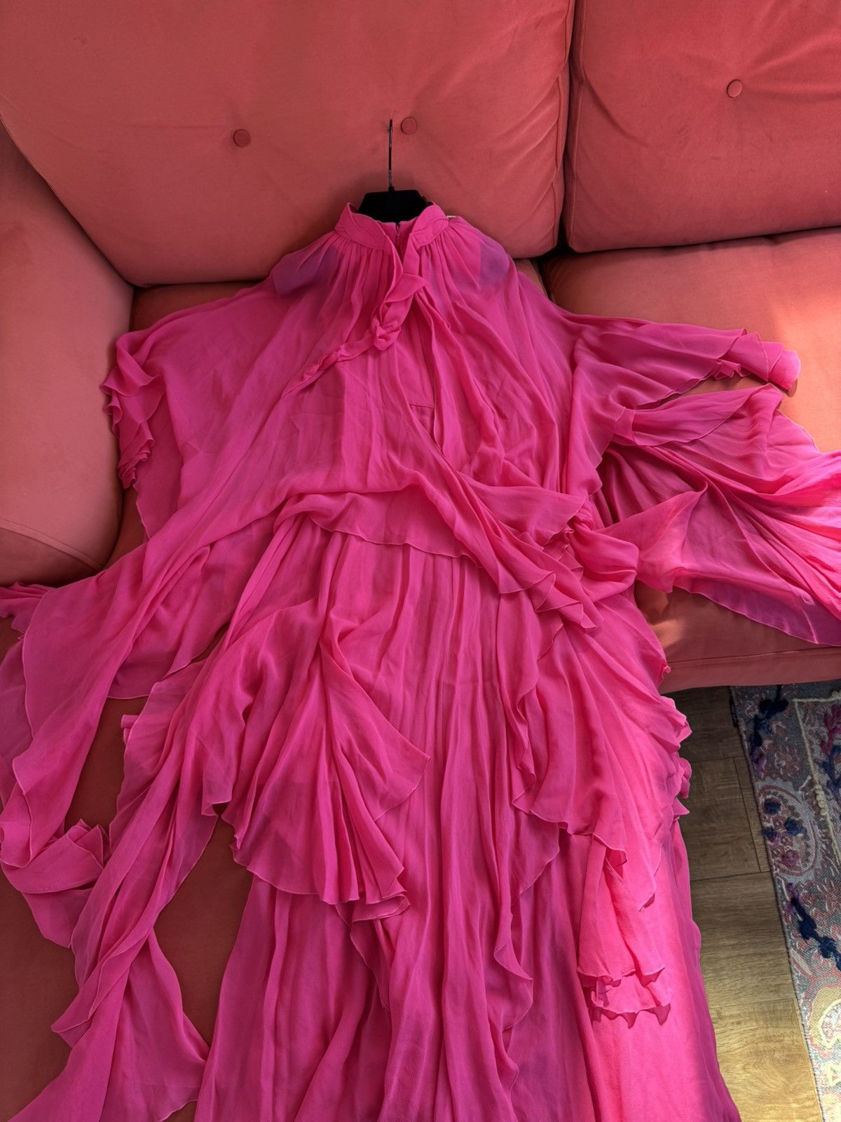 Gucci Gucci New £6500 silk layered pink maxi dress, size XS, 38 IT Size XS / US 0-2 / IT 36-38 - 9 Thumbnail