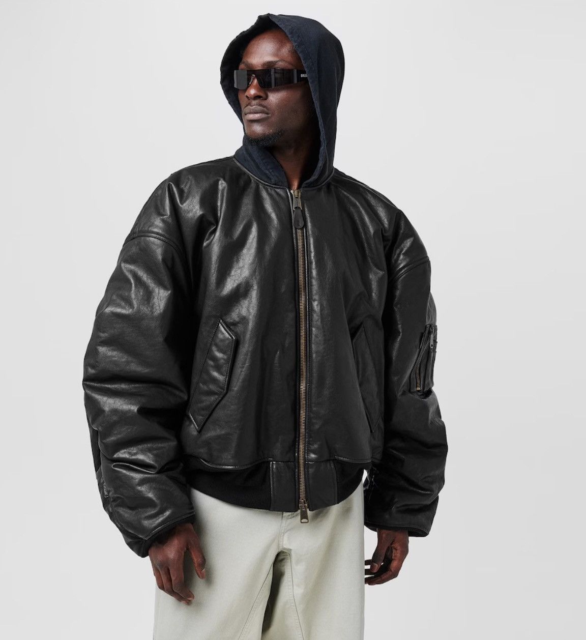 Balenciaga Balenciaga Oversized DIY Leather Hooded Bomber Jacket Size US M / EU 48-50 / 2 - 3 Thumbnail