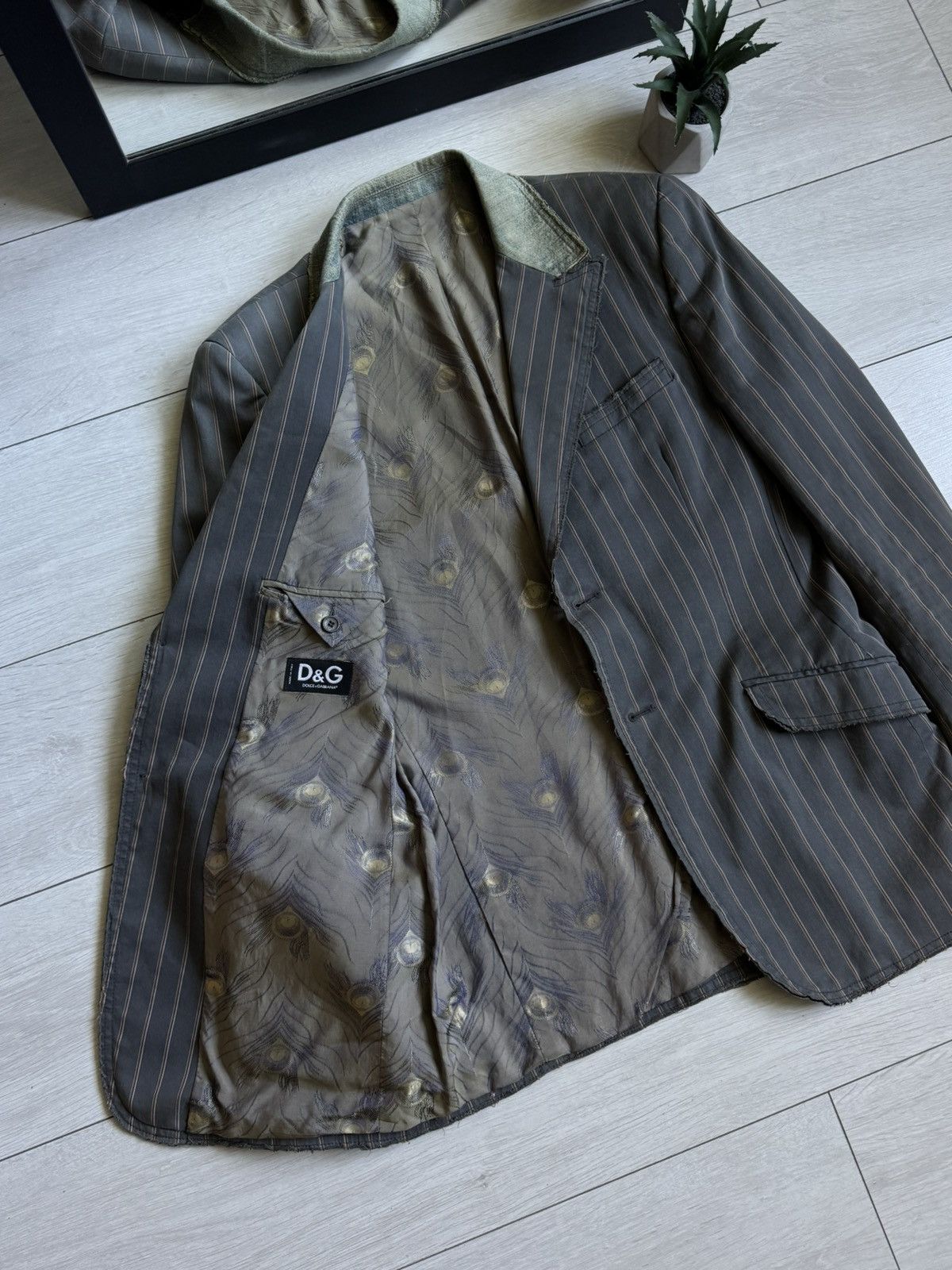 Dolce & Gabbana ❗️RARE❗️Vintage Dolce & Gabbana Denim Colar Distressed Blazer Size 50R - 12 Thumbnail