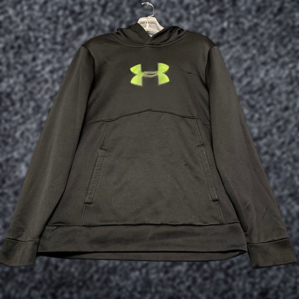 Under Armour Under Armour Hoodie Mens Small Black Graphic Logo Fleece Lined Outdoor Loose Fit Size US S / EU 44-46 / 1 - 1 Thumbnail