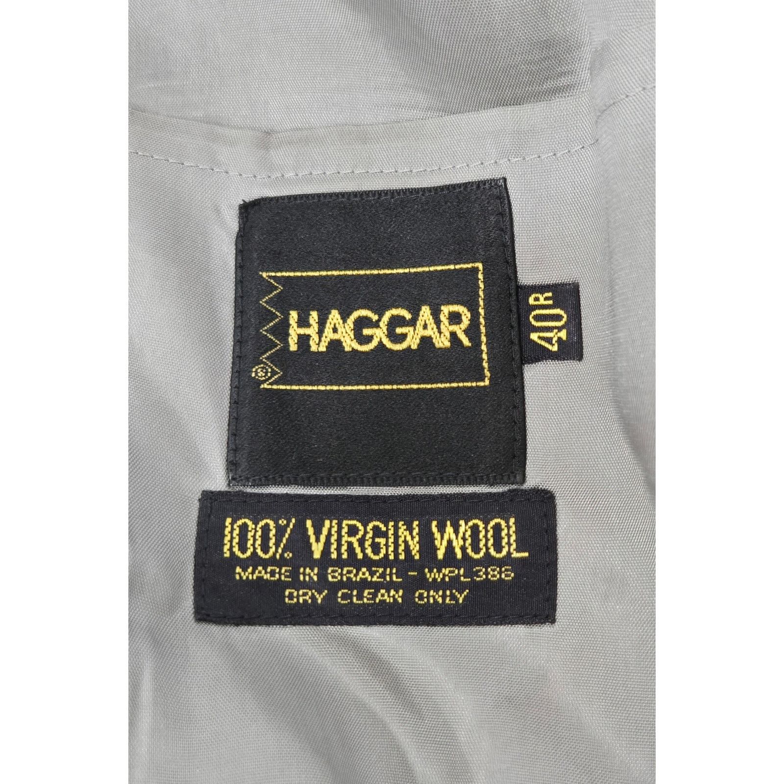 Haggar VTG Haggar 100% Virgin Wool Gray Herringbong Men's Blazer 40 Size US M / EU 48-50 / 2 - 5 Thumbnail