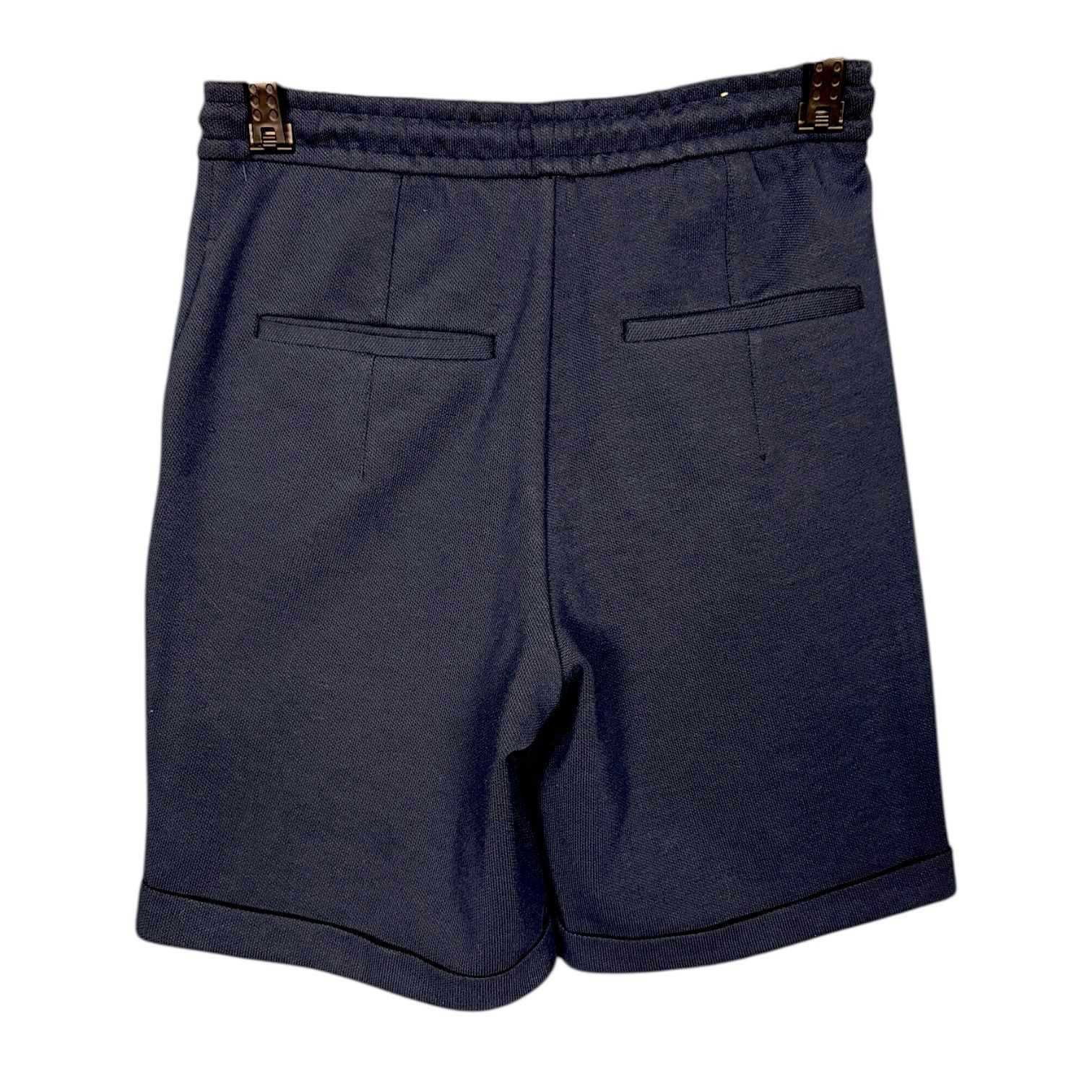 Zara Zara Dark Blue Elastic Waist 8" Inseam Casual Shorts - S Size US 30 / EU 46 - 2 Thumbnail