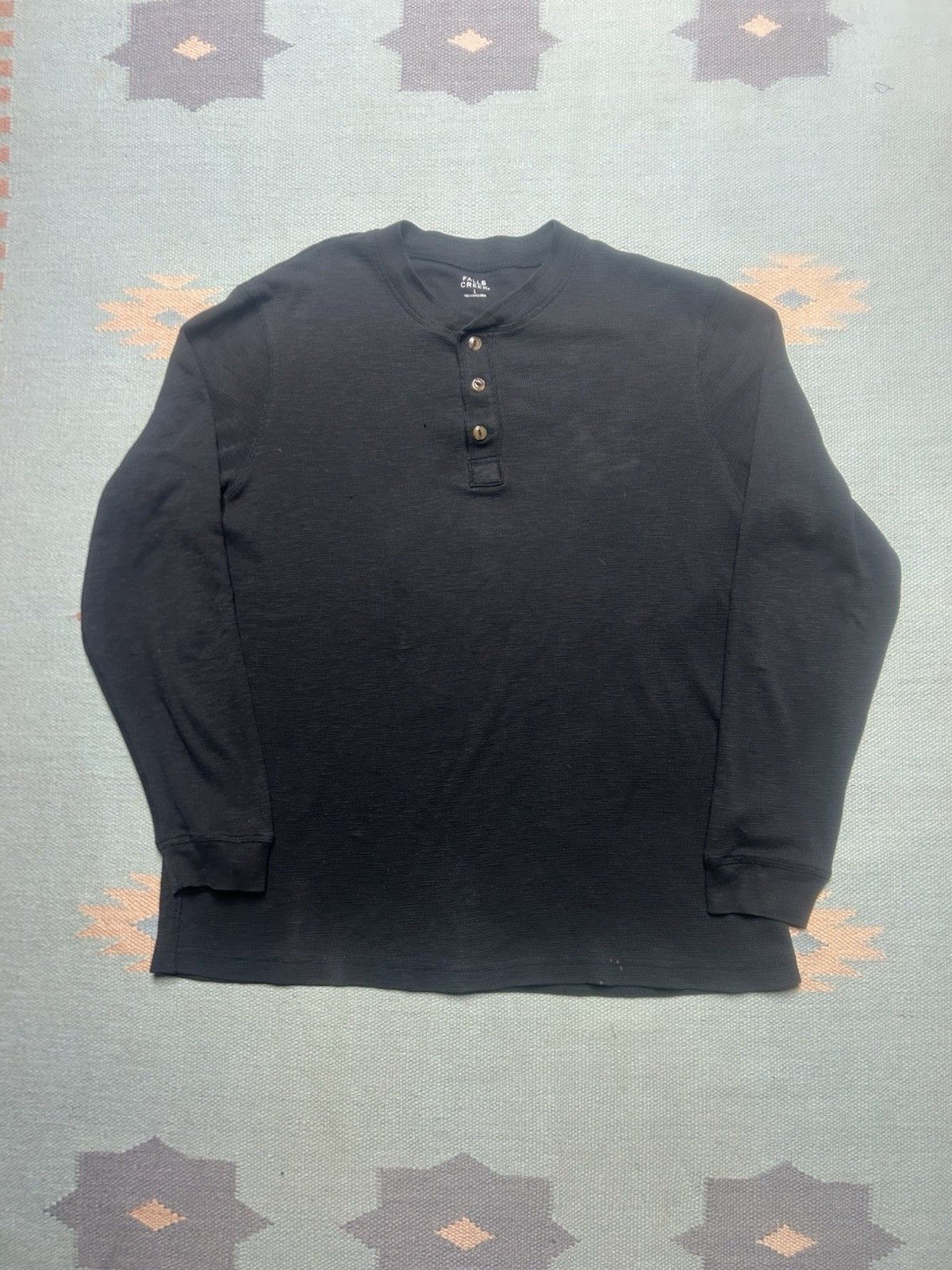 Vintage Falls creek waffle knit thermal shirt base Henley blac large Size US L / EU 52-54 / 3 - 1 Thumbnail