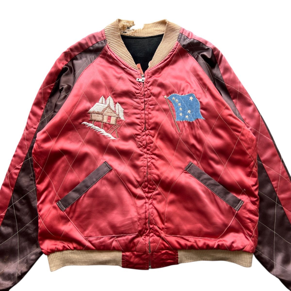 Tailor Toyo 🔥 RARE VINTAGE 50s STYLE ALASKA VELVET REVERSIBLE SUKAJAN Size US L / EU 52-54 / 3 - 11 Thumbnail