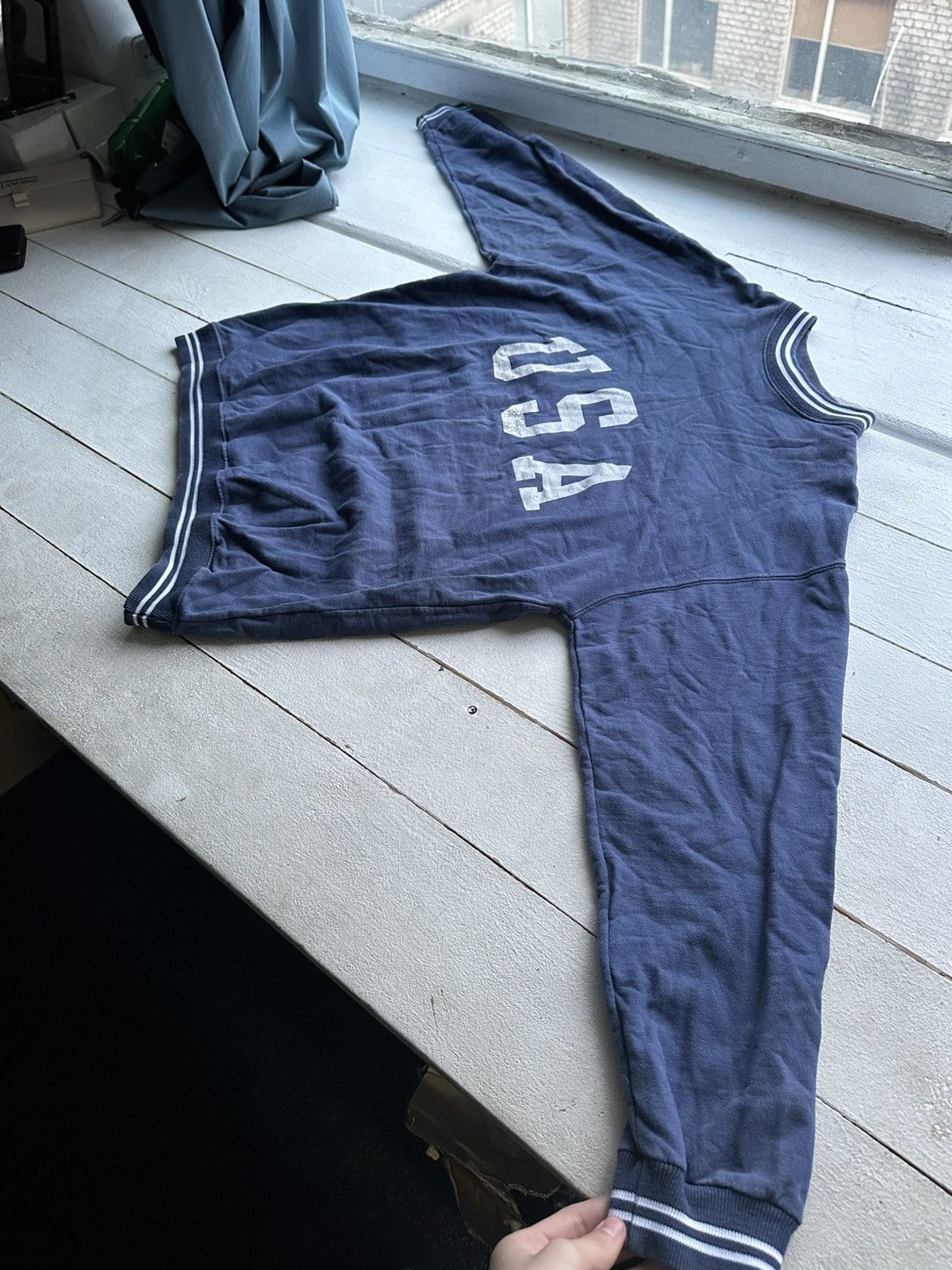 Vintage 🚨 BIG LOGO USA BLUE OVERSIZED VINTAGE SWEATSHIRT RARE Size US M / EU 48-50 / 2 - 2 Thumbnail