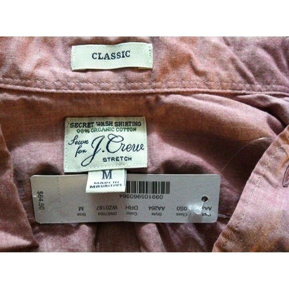 J.Crew NWT 64.50 J.CREW MENS NEW 98%ORGANIC COTTON SHIRT SIZE:M Size US M / EU 48-50 / 2 - 4 Thumbnail